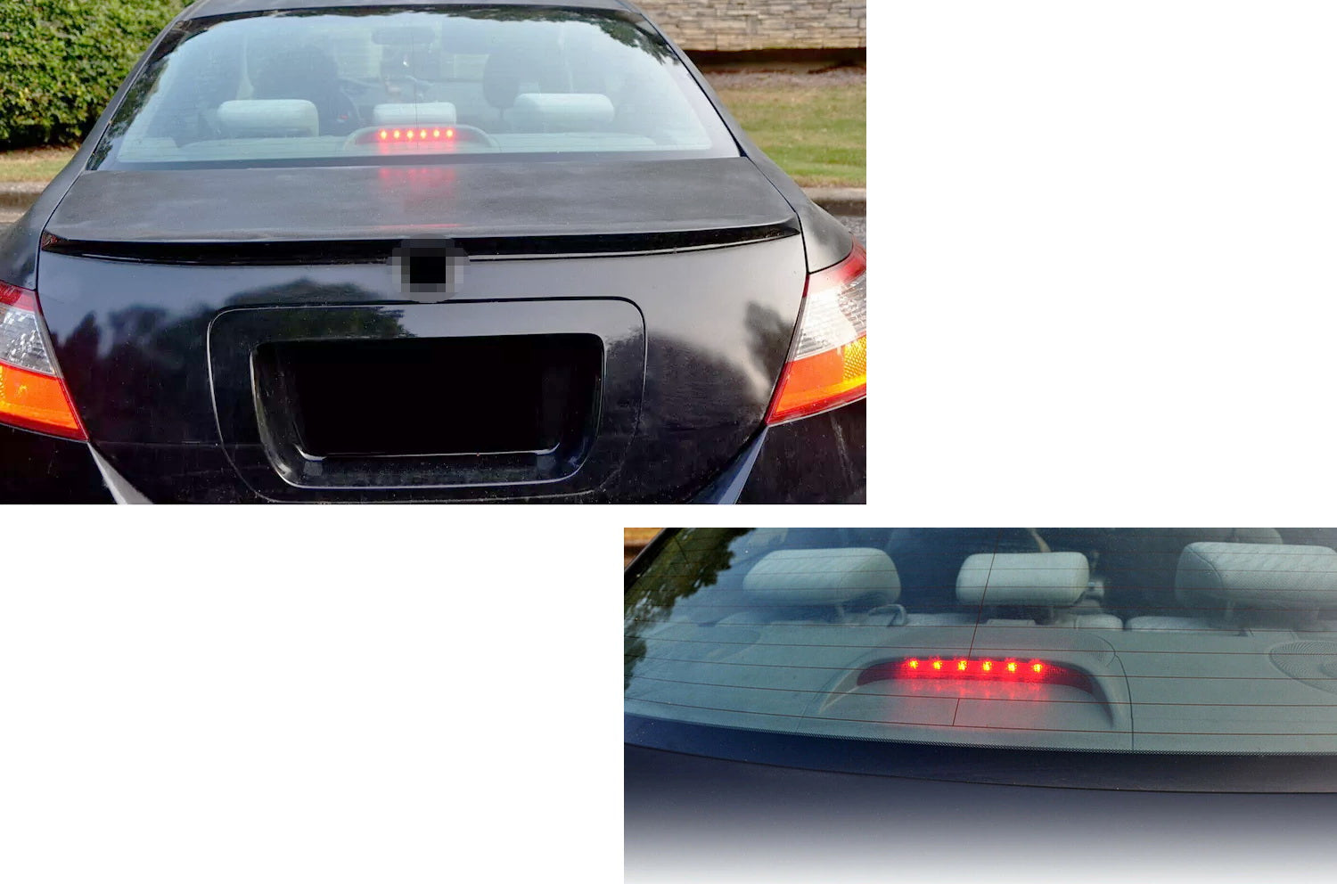 Dark Smoked Full LED High Mount Third Brake Light for 2006-2011 Honda Civic EX Coupe - Enhanced Visibility & Style for Night Driving & Car Customization