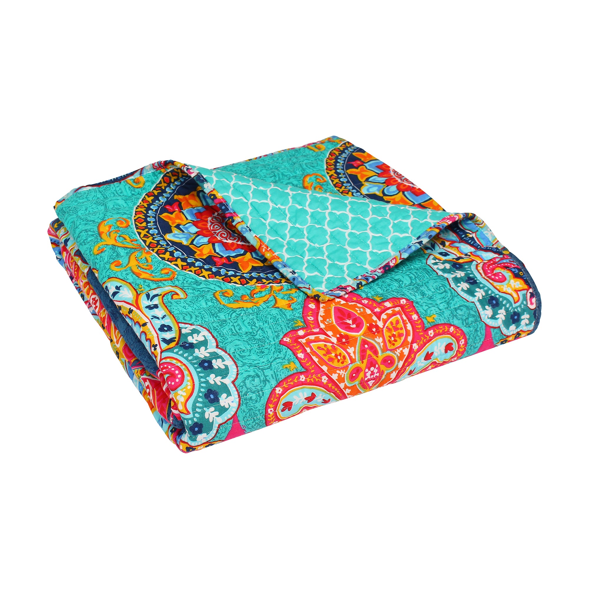 Cozy Fantasia Quilted Throw Blanket - Soft Lightweight Bedspread for Couch, Bed & Sofa - Perfect for Home Decor, Gift Giving & Relaxation
