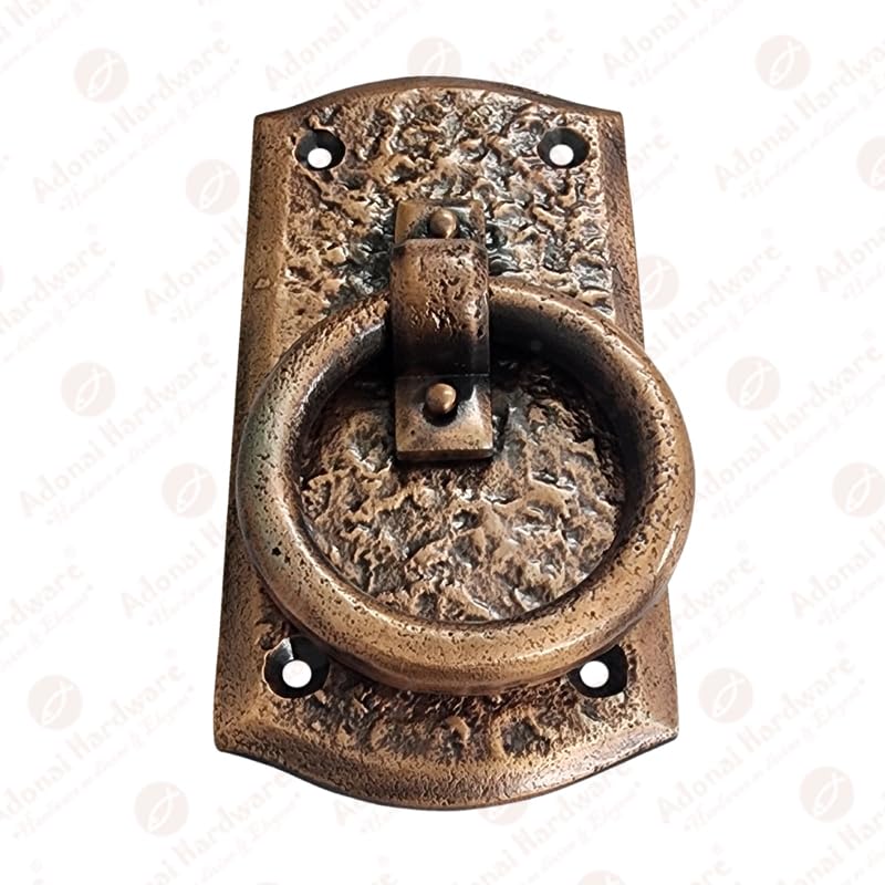 Zuriel Antique Iron Door Knocker - Set of 2 in Antique Copper Finish - Heavy Duty Rustic Entry Door Decor for Victorian Homes & Cabin Style Houses