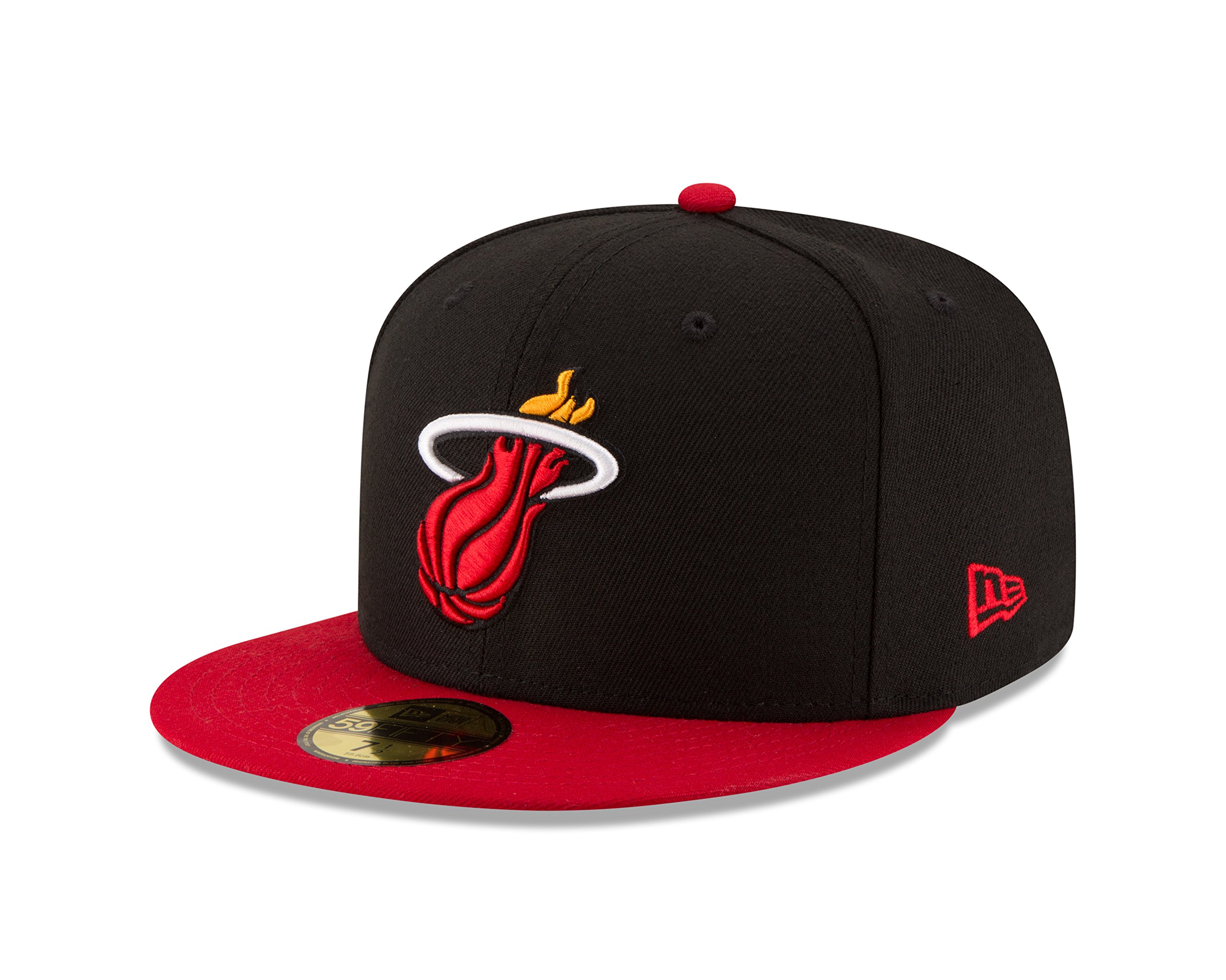 NBA Miami Heat Men's 2-Tone 59FIFTY Fitted Baseball Cap - Size 7, Black - Perfect for Basketball Games, Streetwear & Sports Fan Gift