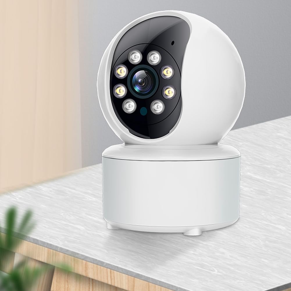 Sgnsvj Indoor Wireless Security Camera 360° Panoramic View with Mobile Remote Monitoring, Night Vision, 2-Way Audio, US Plug – Ideal for Home, Baby, Pet Monitoring and Office Surveillance