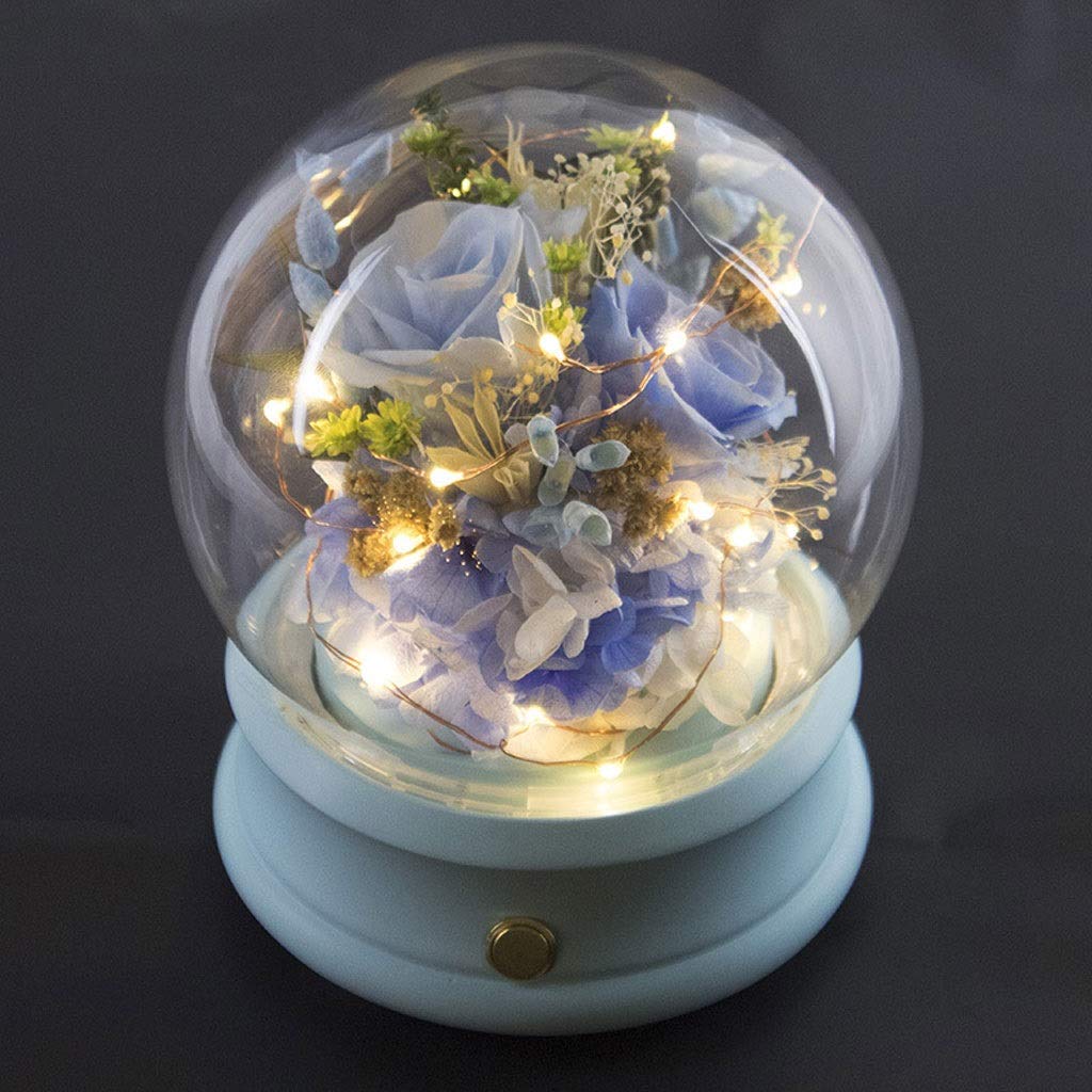 Eternal Rose Bluetooth Music Box - Birthday Gift for Girlfriend, Handmade Preserved Flowers, Never Withered Blue Rose with Wireless Speaker - Perfect for Anniversaries, Valentine's Day & Romantic Surprises