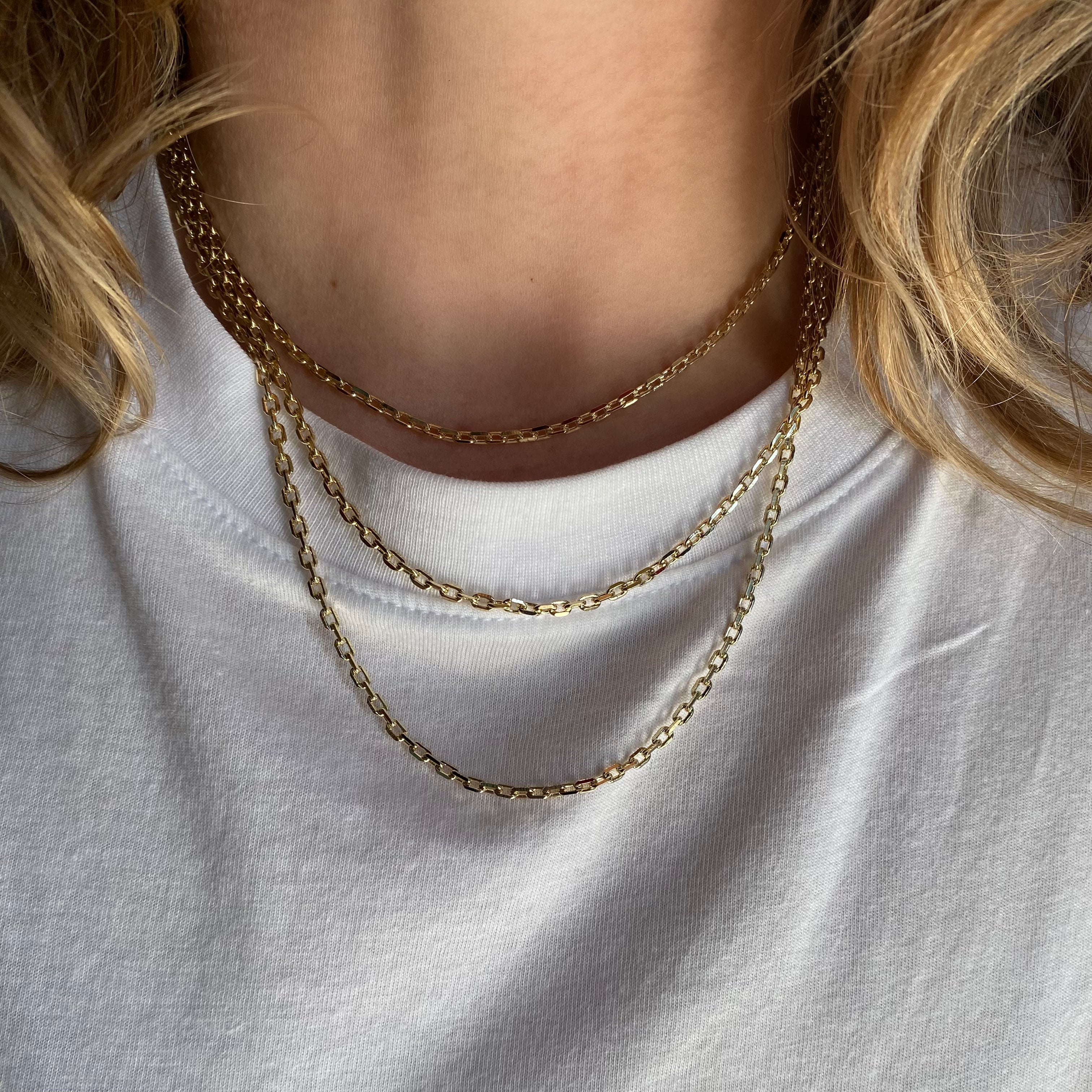 18K Gold Filled DC Curb Link Chain Necklace for Women - Durable Luxury Jewelry Gift for Birthday, Anniversary & Everyday Wear