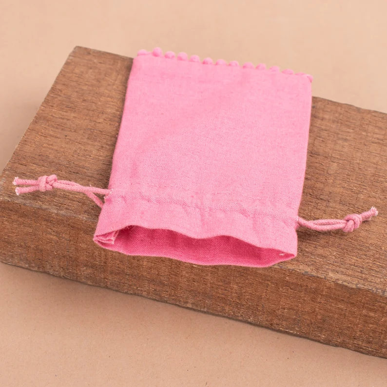 100 Personalized Pink Designer Pouch with Bottom Pom Poms - Unique Gift for Women & Girls | Perfect for Makeup, Jewelry & Travel Accessories Storage