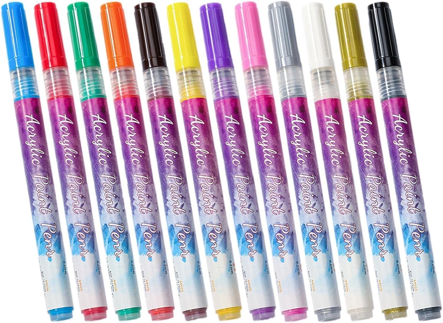 NAILWIND 12 Colors Nail Art Pens Kit - 3D Painting, Graffiti & Liner Nail Pens for DIY Nail Art | Quick Dry, Waterproof & Long Lasting | Perfect for Doting Flowers, Letters, Abstract Lines & Details | Great for Home, Salon & Party Nail Designs