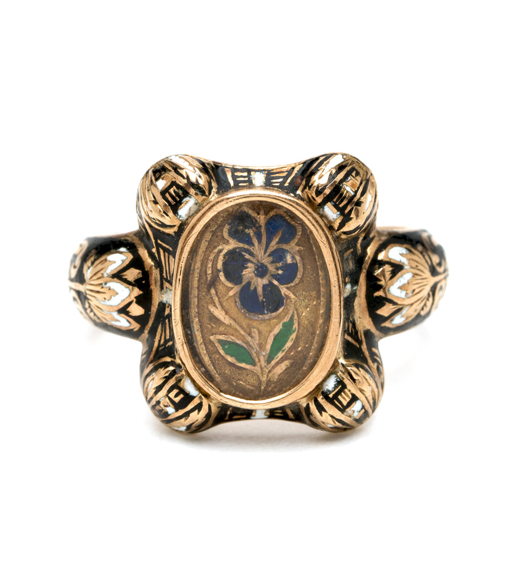 Pansy Portrait Ring - Vintage Floral Jewelry for Women - Perfect for Weddings, Anniversaries & Romantic Gifts