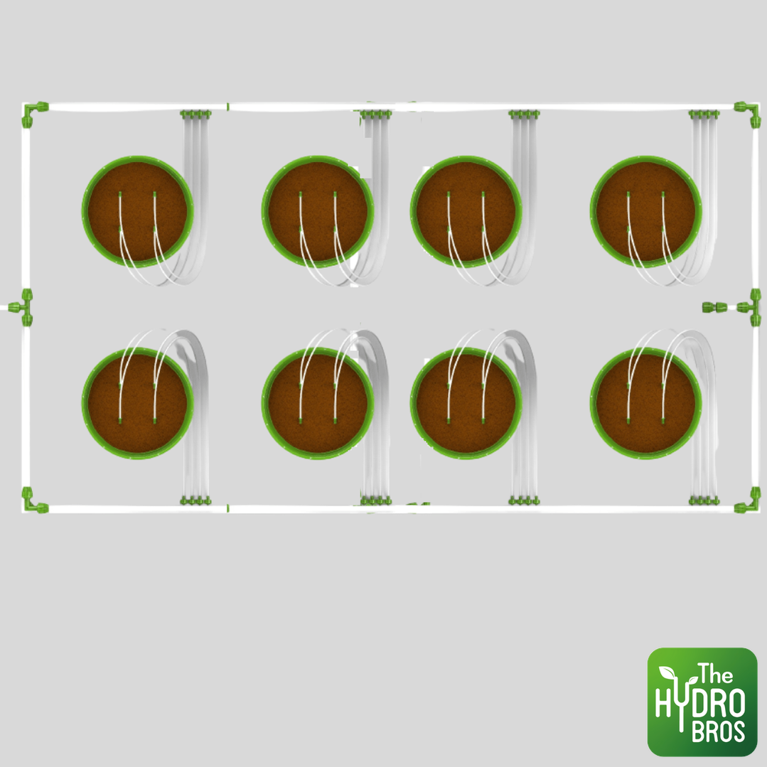 FloraFlex 8 Plant Microdrip Irrigation System Kit - Hydroponic Watering System for Indoor & Outdoor Gardens - Perfect for 8x4ft Grow Tents, Greenhouses, and Home Gardening