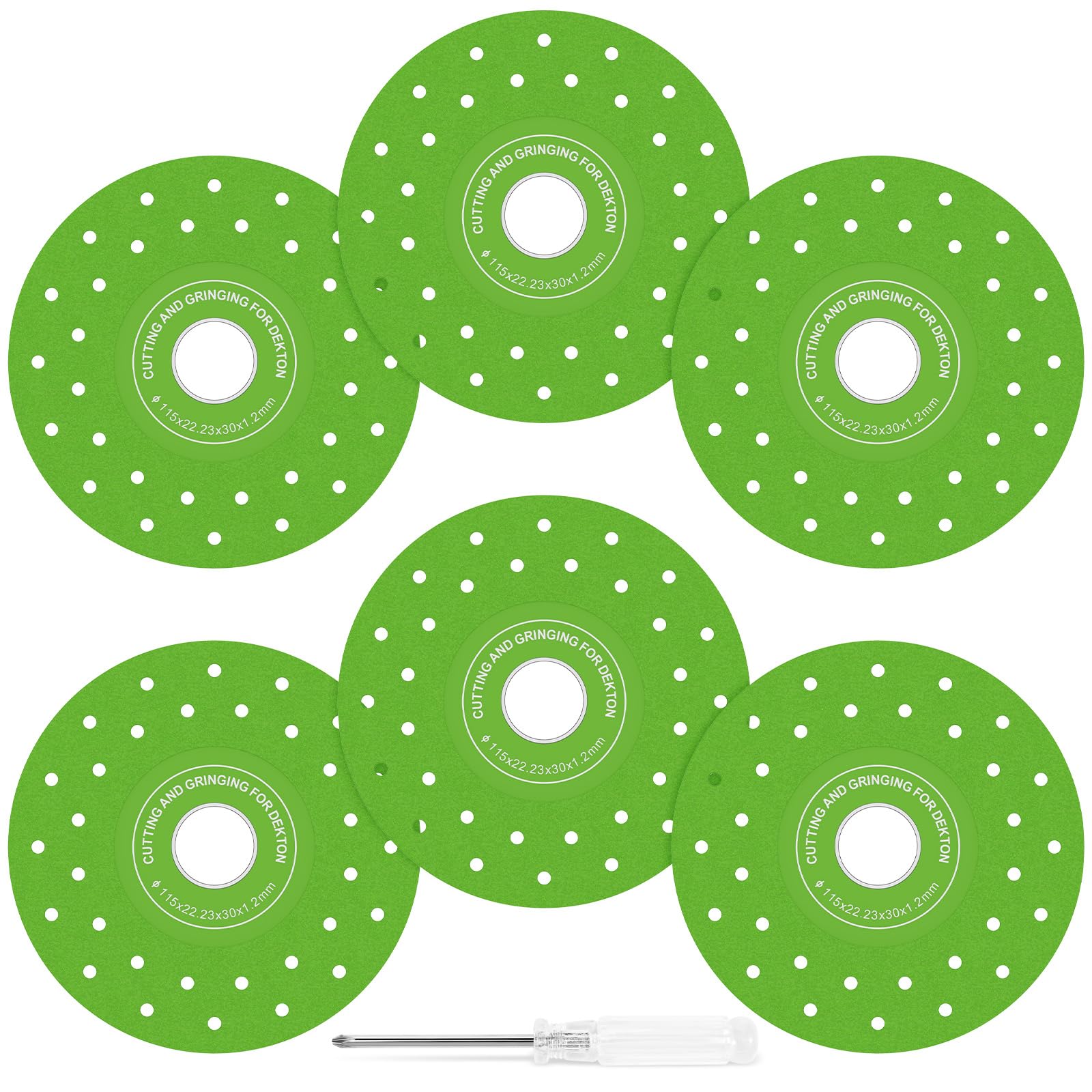6PCS Diamond Saw Blades 115mm x 7/8 Inch - Ultra Thin Glass Cutting Disc & Flat Grinding Wheel for Angle Grinder - Perfect for Tile, Marble, Ceramic, Porous Stone Cutting - DIY Home Renovation & Professional Construction Projects