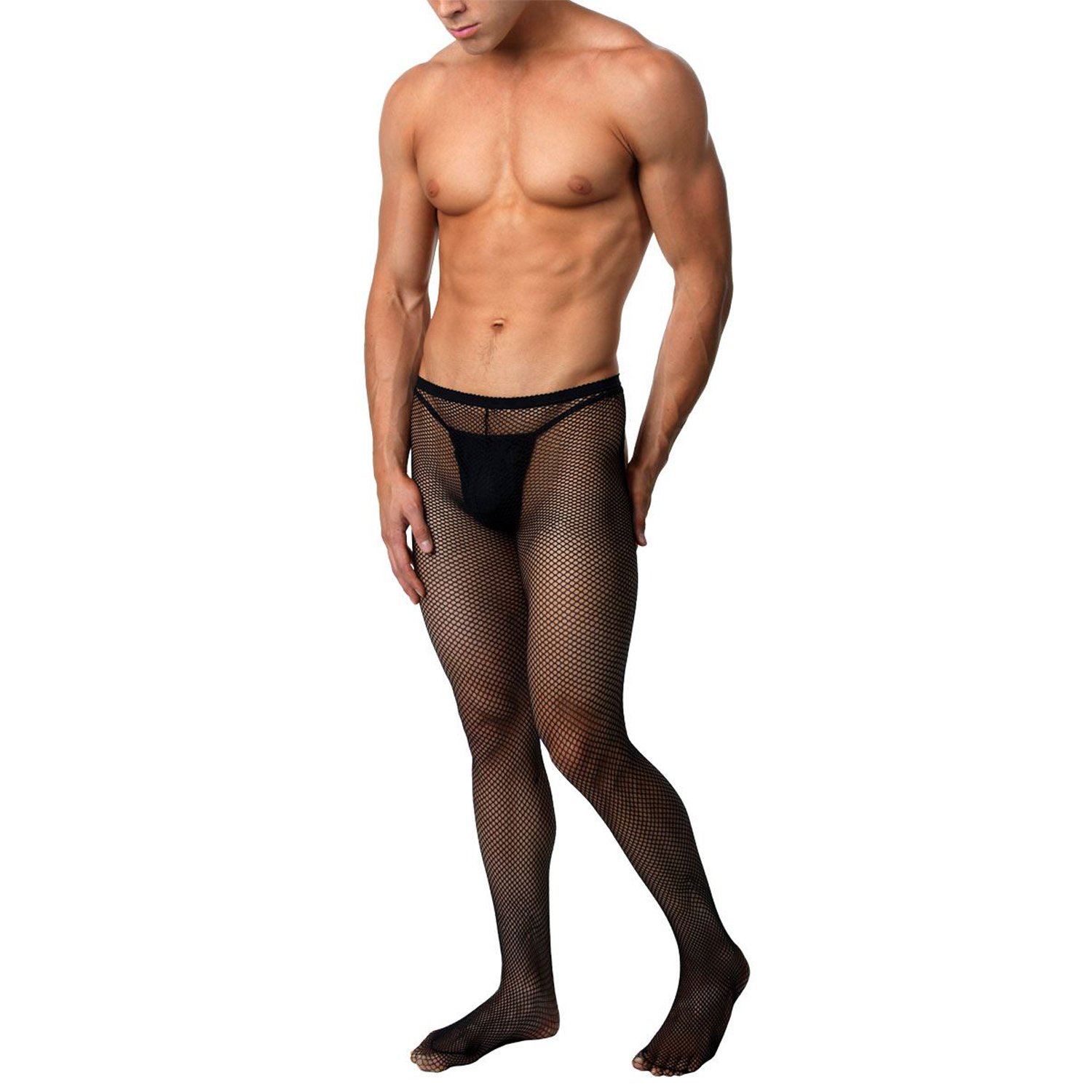 **Men's Open Crotch Fishnet Pantyhose - Sexy Lingerie for Men, Sheer Mesh Stockings - Perfect for Roleplay, Cosplay & Sensual Nights**