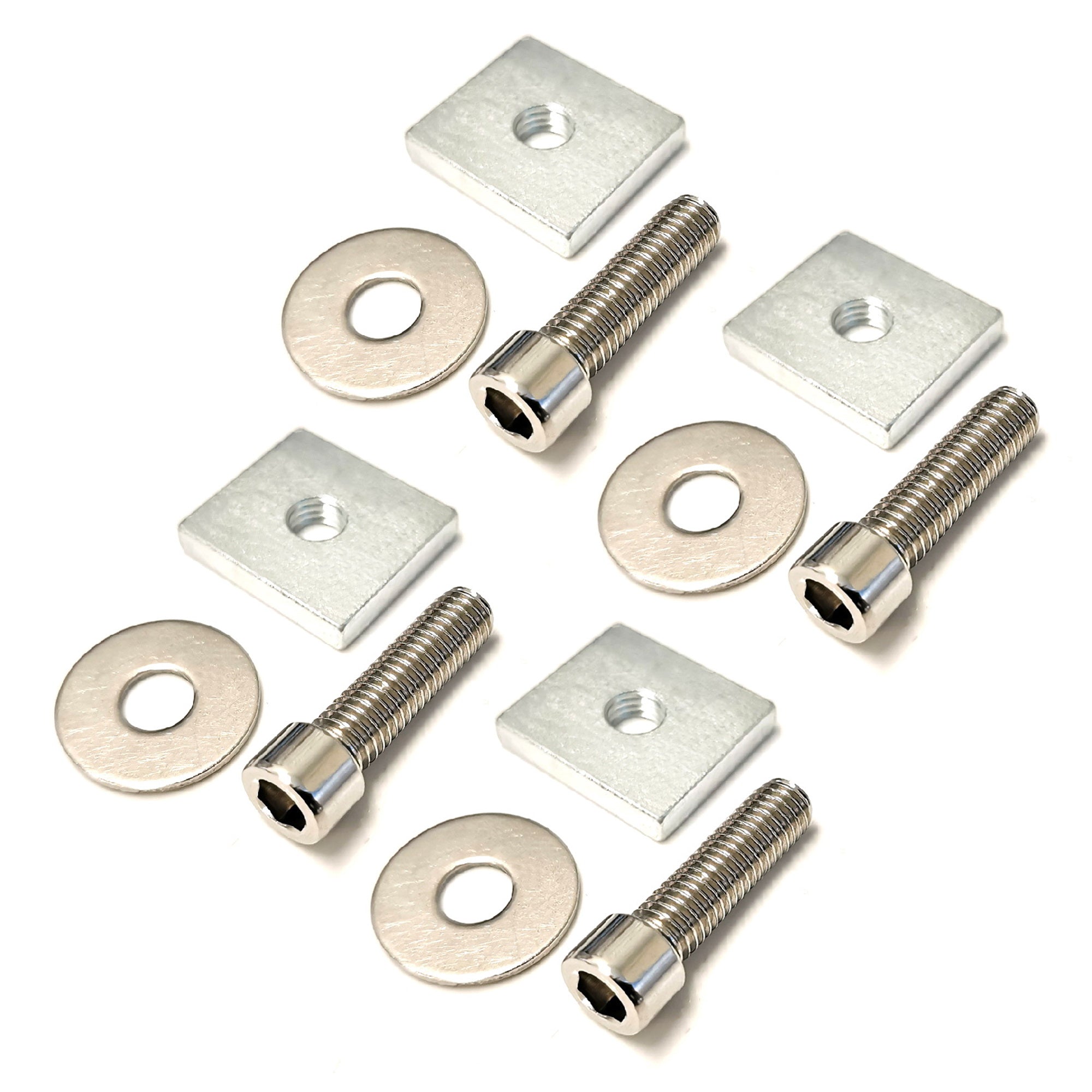 4-Piece Wide Pocket Nuts Set for Truck Bed Sliding Slot Tie Down Rail Mounting Hardware - Heavy Duty Vehicle Cargo Securing Accessories for Pickup Trucks & Trailers