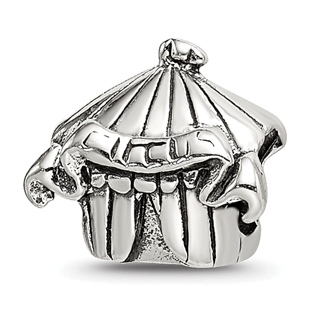 925 Sterling Silver Circus Tent Charm Bead for Bracelets - Kids & Women's Fine Jewelry - Perfect Gift for Her, Birthday, Christmas & Special Occasions