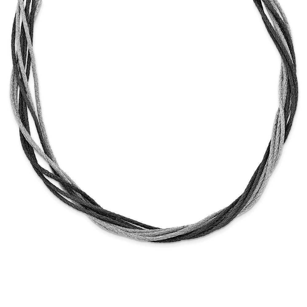 Elegant Sterling Silver Black Rhodium Wire Mesh Chain Necklace for Women | Dainty Layering Jewelry for Everyday Wear & Special Occasions