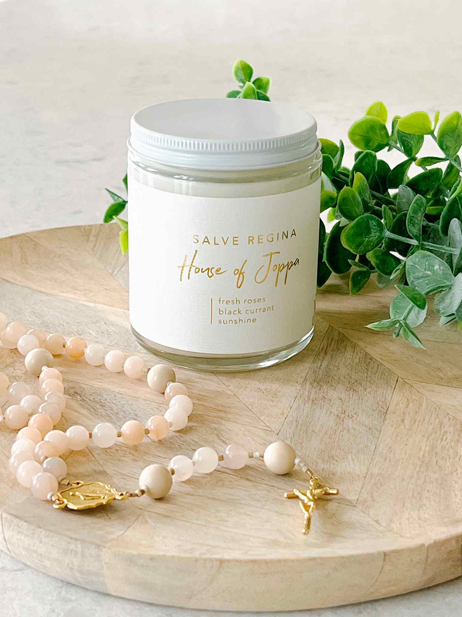 Salve Regina Candle - Fresh Roses, Black Currant & Sunshine Scented Soy Wax Candle for Home Decor, Relaxation & Prayer | Perfect for Bedroom, Bathroom & Meditation Spaces
