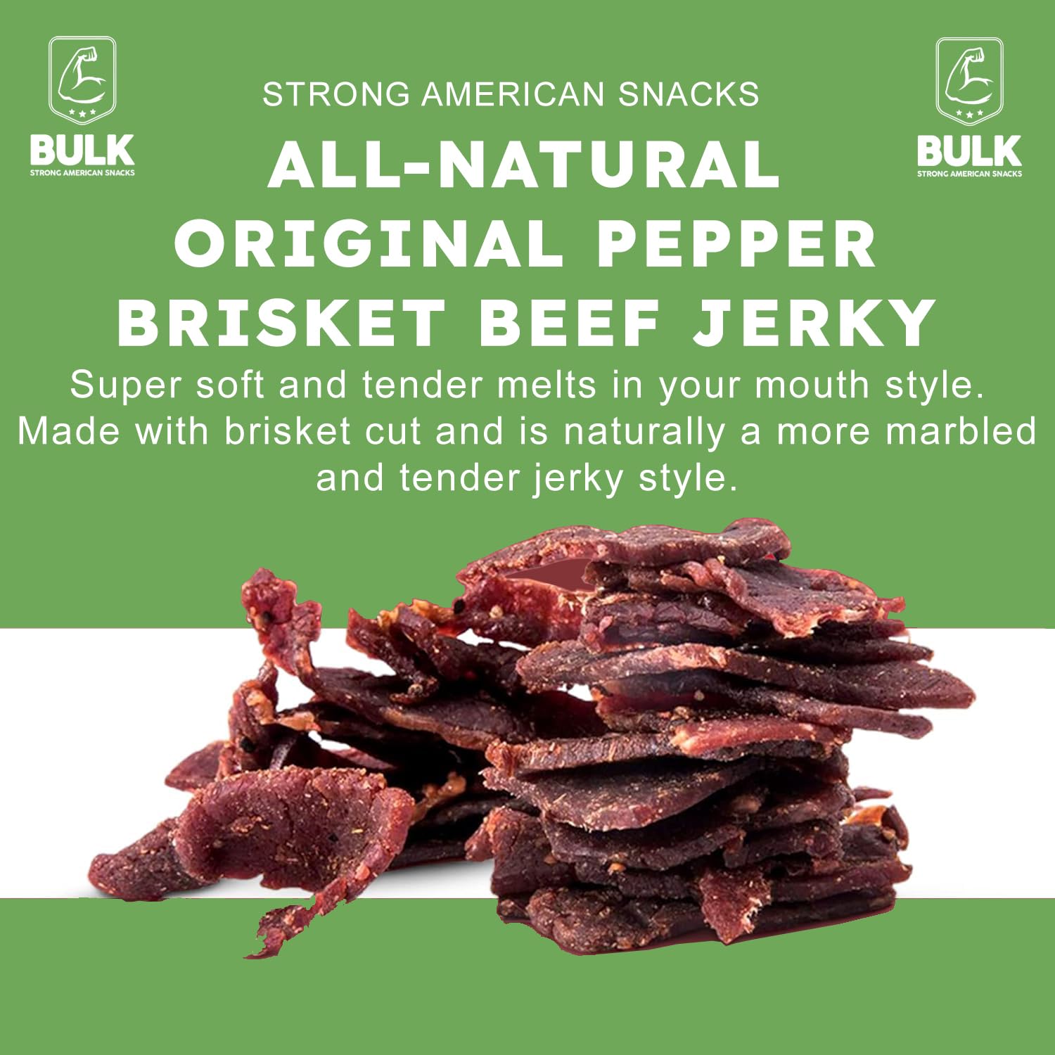 Premium Original Brisket Jerky - 5 Pound Bulk Pack | High Protein Beef Snack for Camping, Hiking & Road Trips | All-Natural Keto-Friendly Meat Treat