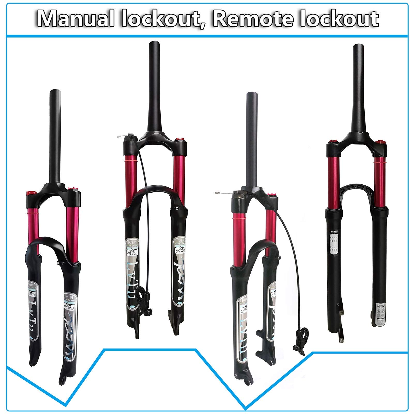 Premium Mountain Bike Air Fork Suspension - 26/27.5/29 Inch, 140mm Travel, QR 9mm Shock Absorber with Remote Lockout (Straight) - Ideal for Trail Riding & All-Mountain Biking