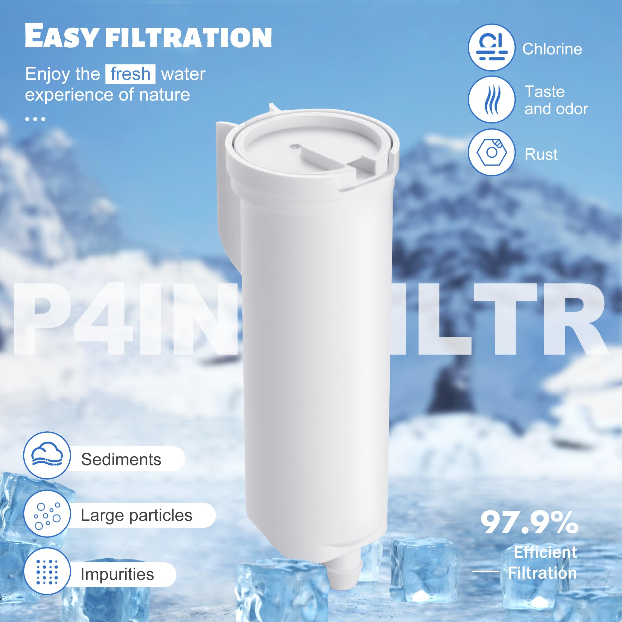 BOGDA Replacement Water Filter for GE Opal 2.0 Nugget Ice Maker | P4INKFILTR Compatible with GE Opal Ice Machine | 1-Pack | Perfect for Clean, Fresh Ice in Drinks & Cocktails