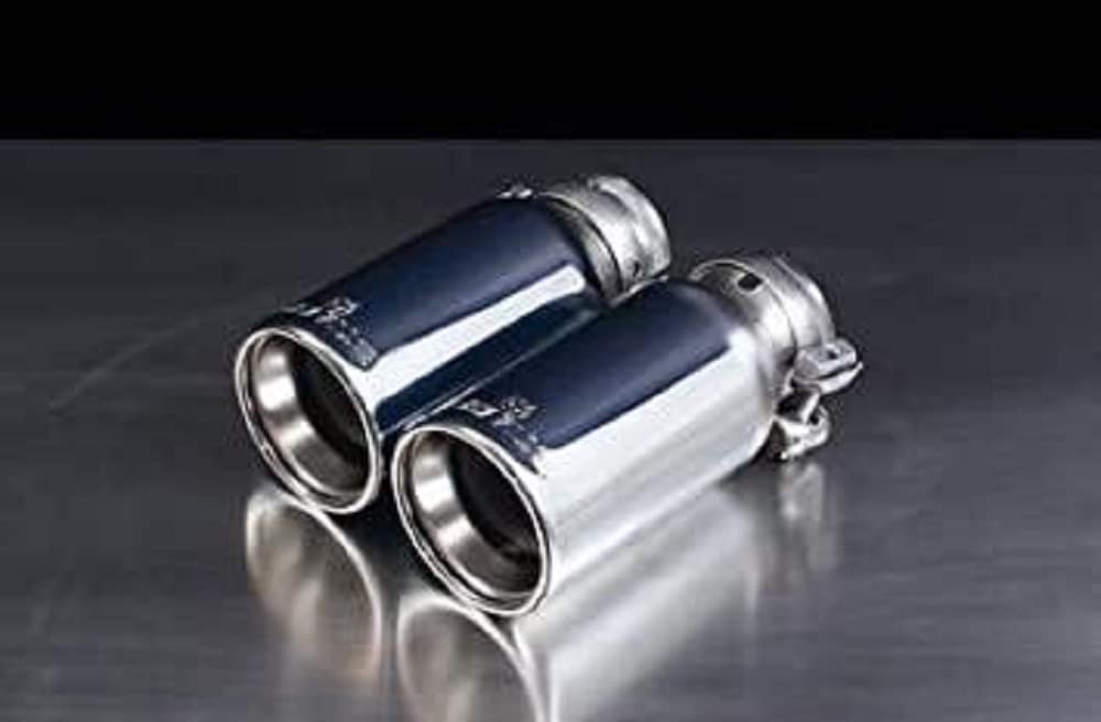 Remus 0026 05 Exhaust Tip Set - 2 Pack 90mm Stainless Steel Tips with Adjustable Spherical Clamp Connection - Perfect for Car & Motorcycle Exhaust Upgrades