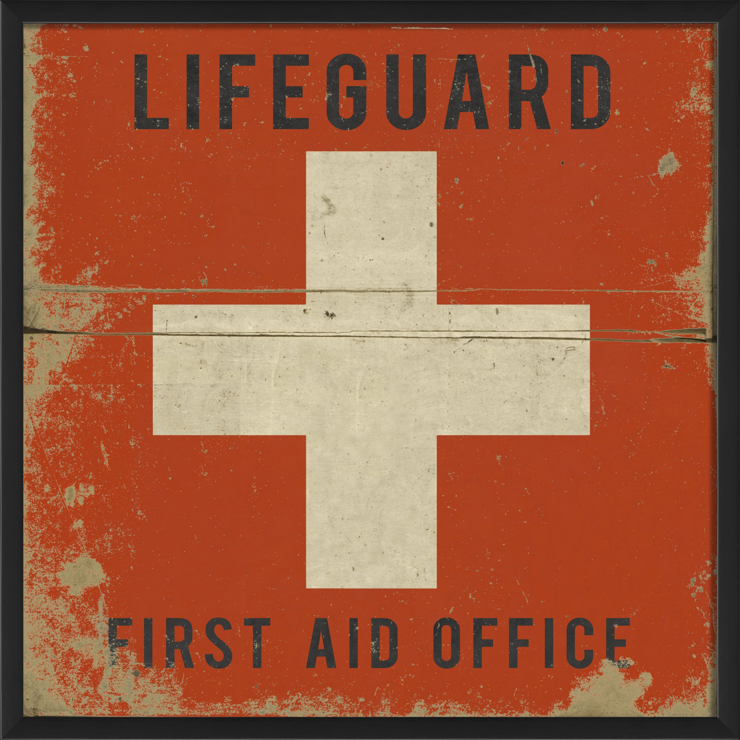 Lifeguard First Aid Office Black Text Framed Print - Motivational Wall Art for Beach Rescues, Emergency Rooms & Workplace Safety Decor