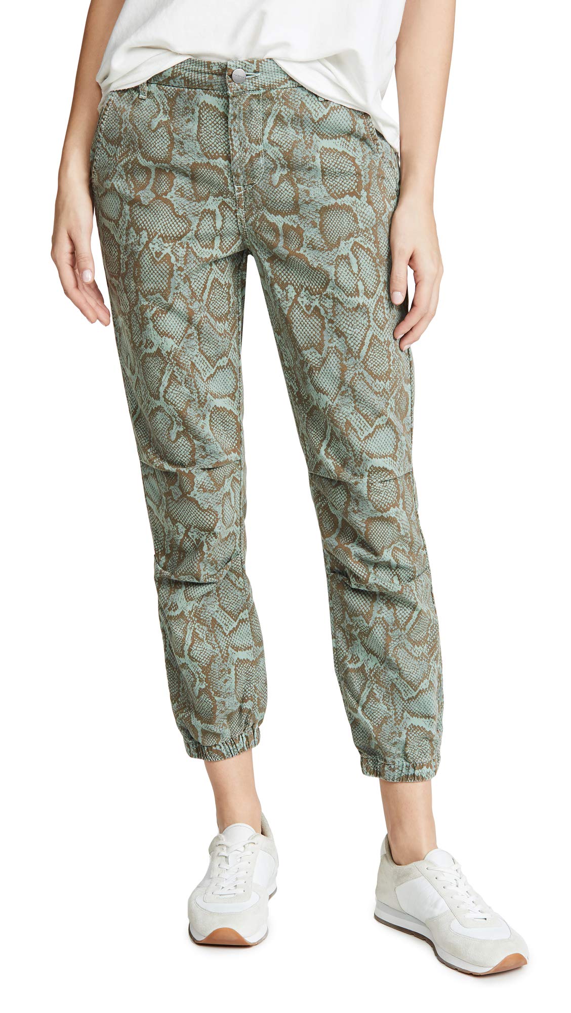 SUNDRY Women's Python Print Zip-Up Joggers - Stylish & Comfortable Lounge Pants for Yoga, Running, and Casual Wear