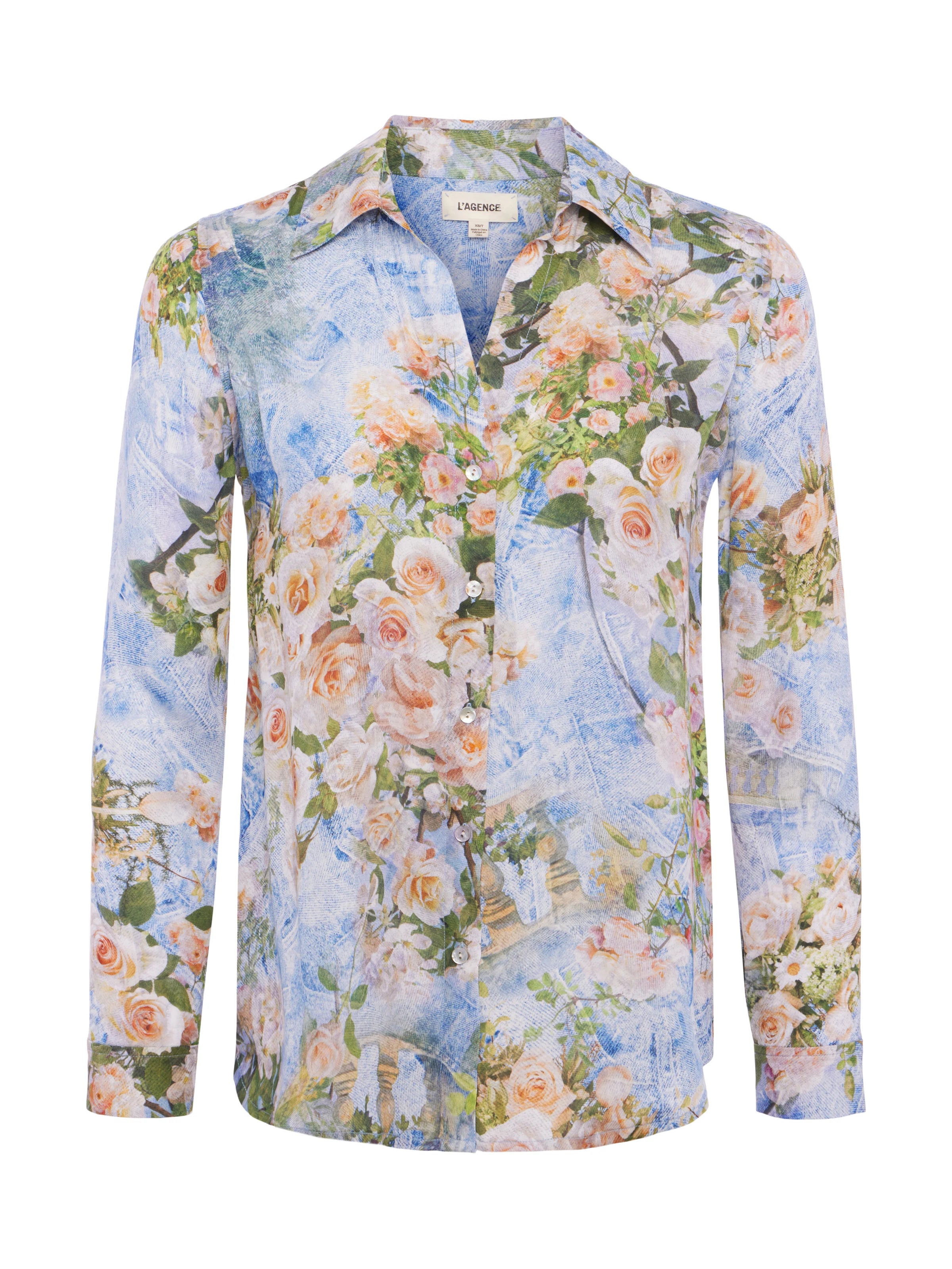 L'Agence Nina Silk Blouse for Women | Elegant Long Sleeve Blouse | Luxe Silk Shirt for Work, Office & Evening Wear | Perfect for Business, Cocktail Parties & Special Occasions
