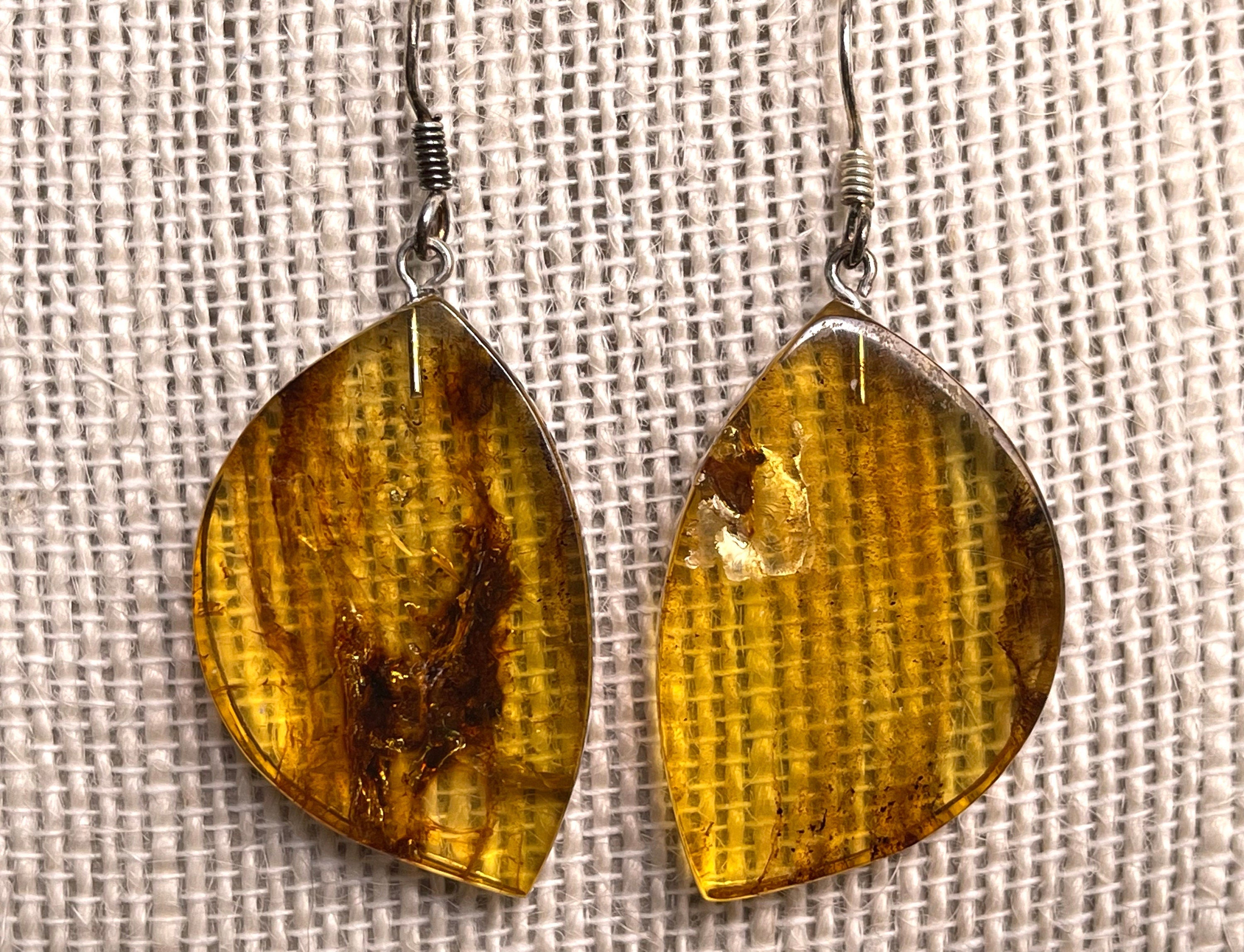 AMBER Crystal Earrings - Handmade Statement Dangle Earrings with Healing Stones | Natural Jewelry for Women | Perfect for Boho, Wedding & Everyday Wear