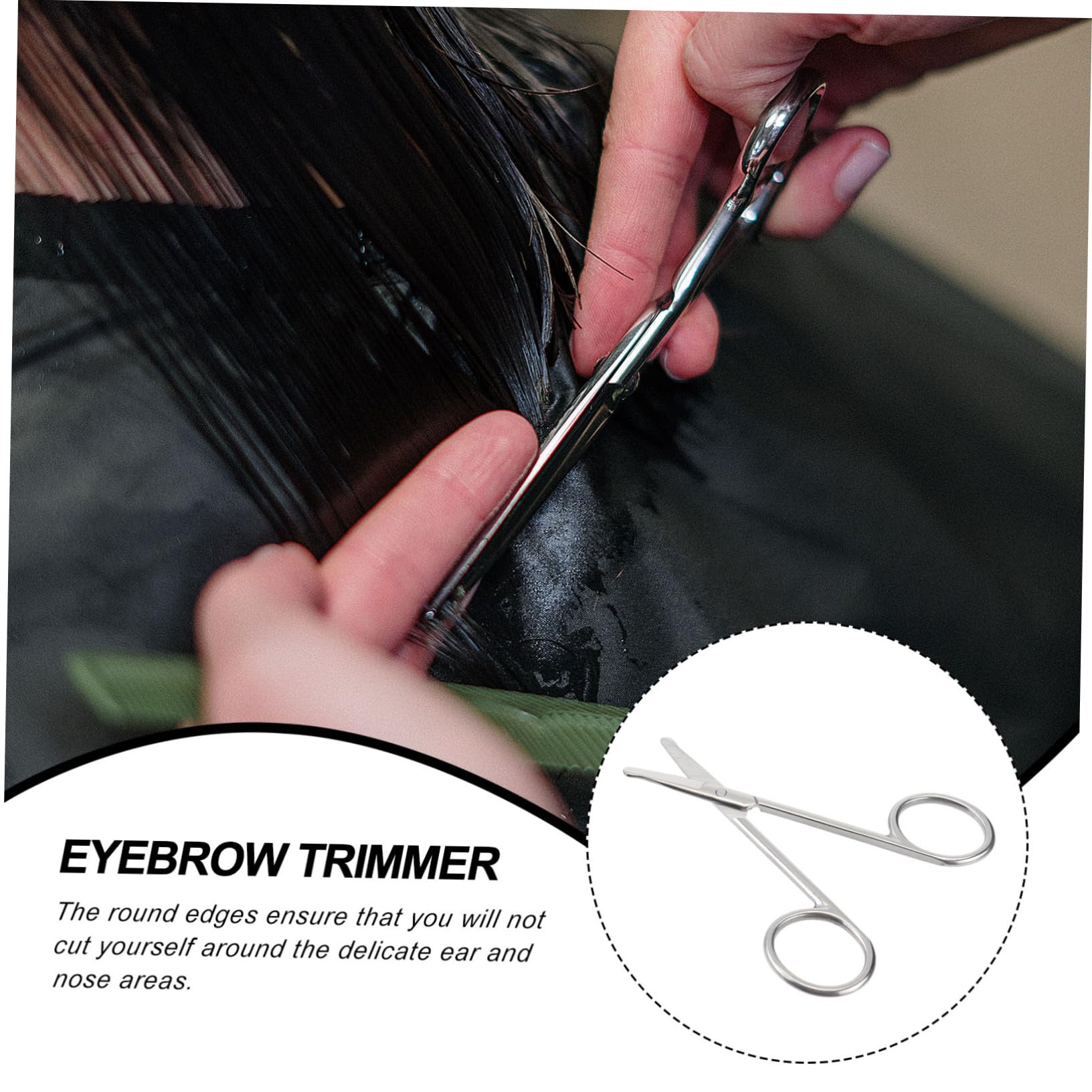 2Pcs Eyebrow & Nose Hair Trimmer Scissors Set - Stainless Steel Facial Grooming Tools for Eyebrow Shaping, Mustache & Vibrissa Trimming - Perfect for Home & Travel Beauty Care