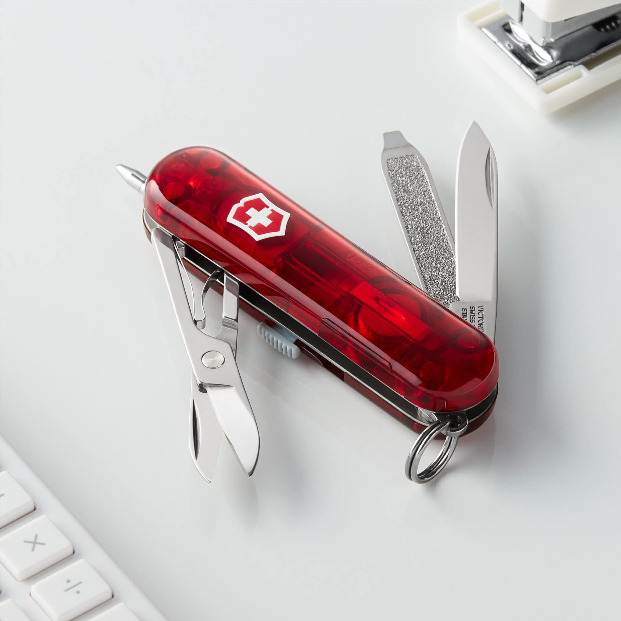 Victorinox Signature Lite Pocket Knife - Compact Multi-Tool with LED Light & Keyring | Perfect for Camping, Hiking & Everyday Carry (EDC)