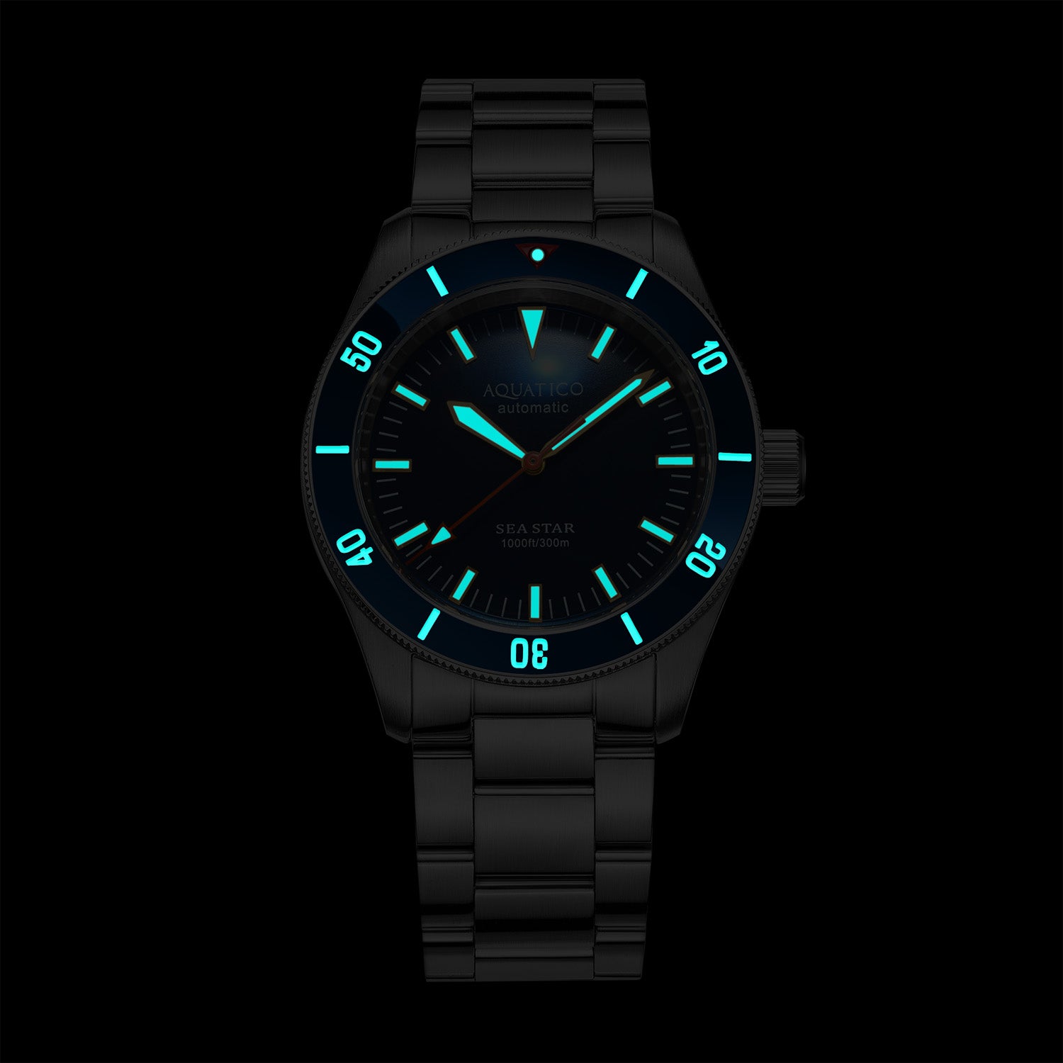 Aquatico Sea Star V2 Green Ceramic Bezel Dive Watch - Waterproof Luxury Sports Watch for Men - Perfect for Scuba Diving, Swimming & Outdoor Adventures