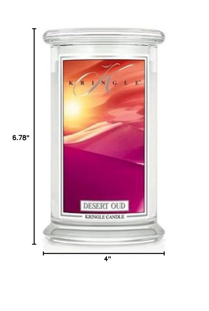 Kringle Candles Desert Oud Large 2-Wick 22oz 100-Hour Scented Jar Candle - Perfect for Living Room, Bedroom & Relaxation