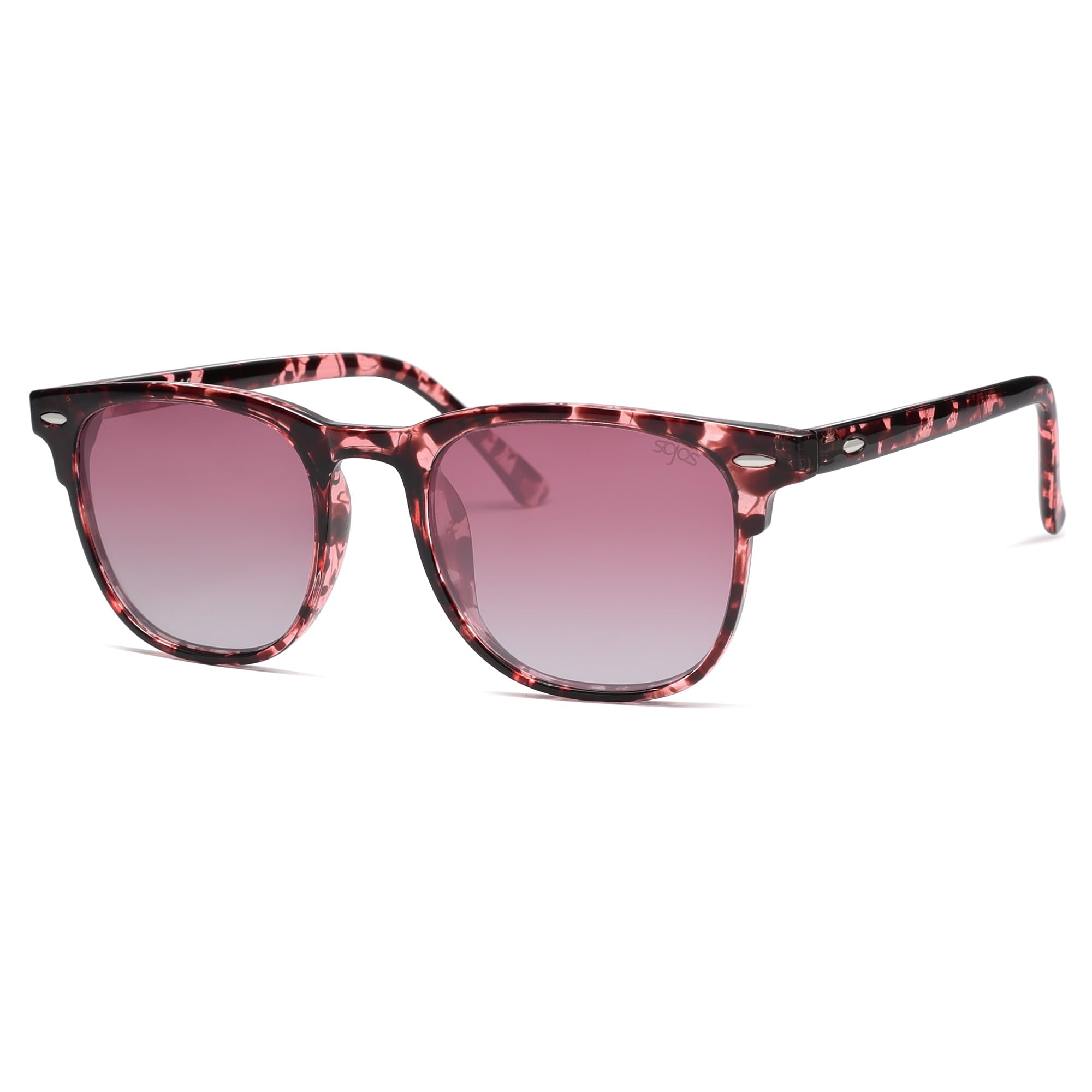 SOJOS Retro Vintage Square Polarized Sunglasses for Women & Men - UV400 Protection, TR90 Lightweight Frame (SJ2112) - Perfect for Driving, Beach & Outdoor Activities