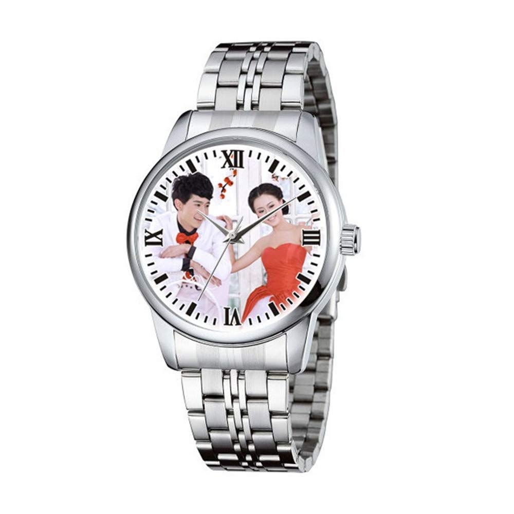 Qamra Personalized Graphic Photo Quartz Watch - Custom Picture Stainless Steel Wristwatch for Men & Women - Perfect Gift for Anniversary, Birthday & Special Occasions