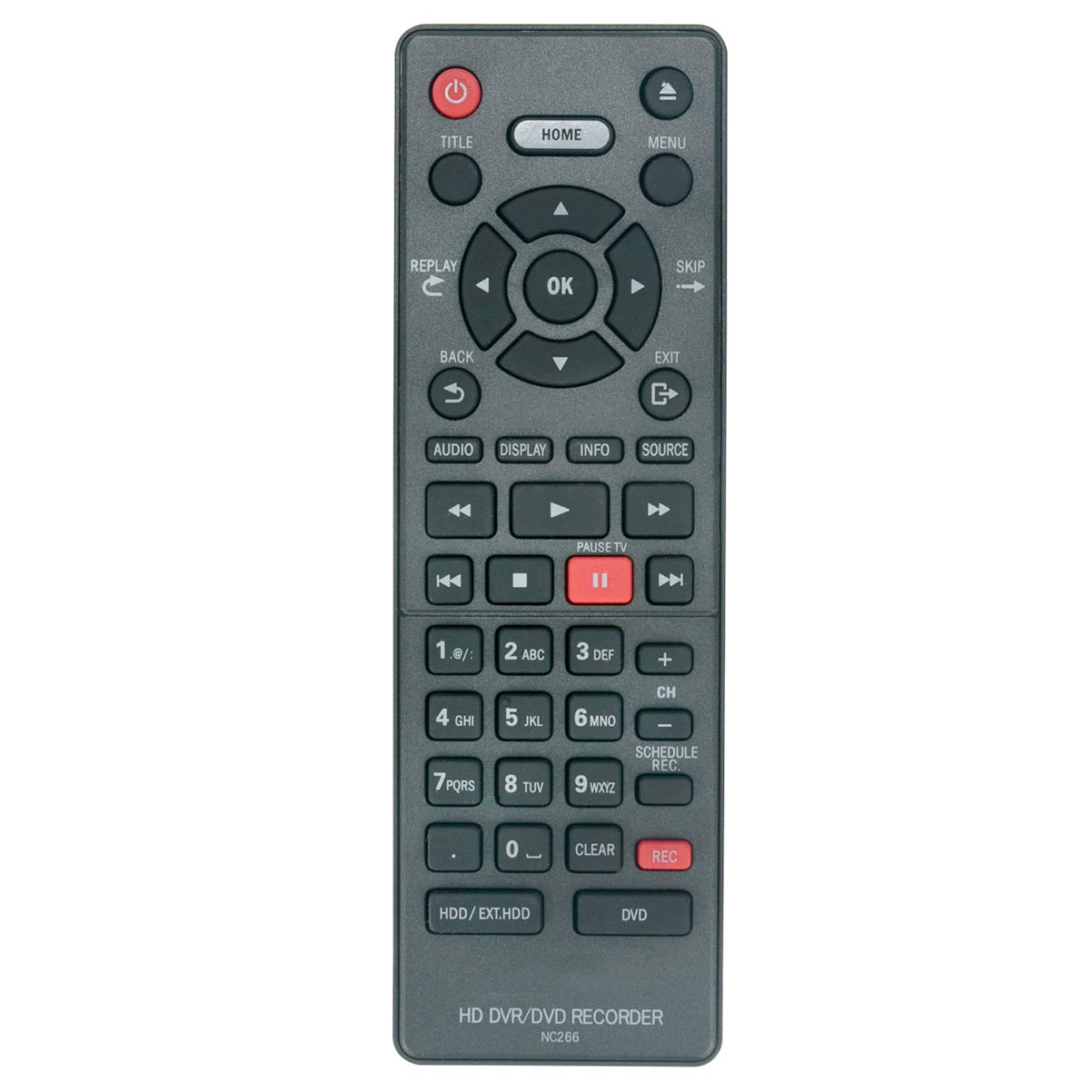 NC266UH Replacement Remote Control for Magnavox HD DVR DVD Recorder - Compatible with MDR868H, MDR865H, MDR867H, MDR515H Models - Perfect for Home Entertainment System & Media Center Setup