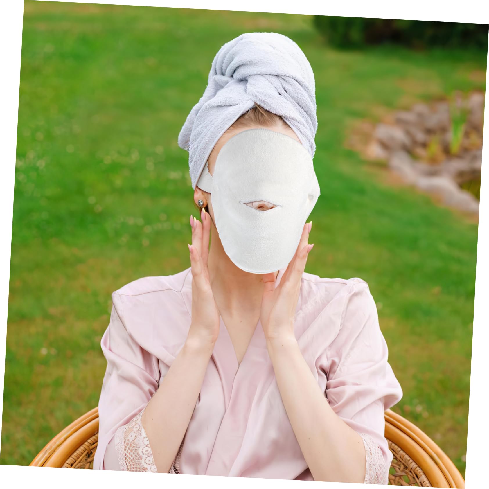 2 Pack Soft Fleece Face Mask Towels - Hot & Cold Compress for Facial Care, Skincare & Relaxation | Perfect for Spa, Beauty Treatments & Home Self-Care Routines