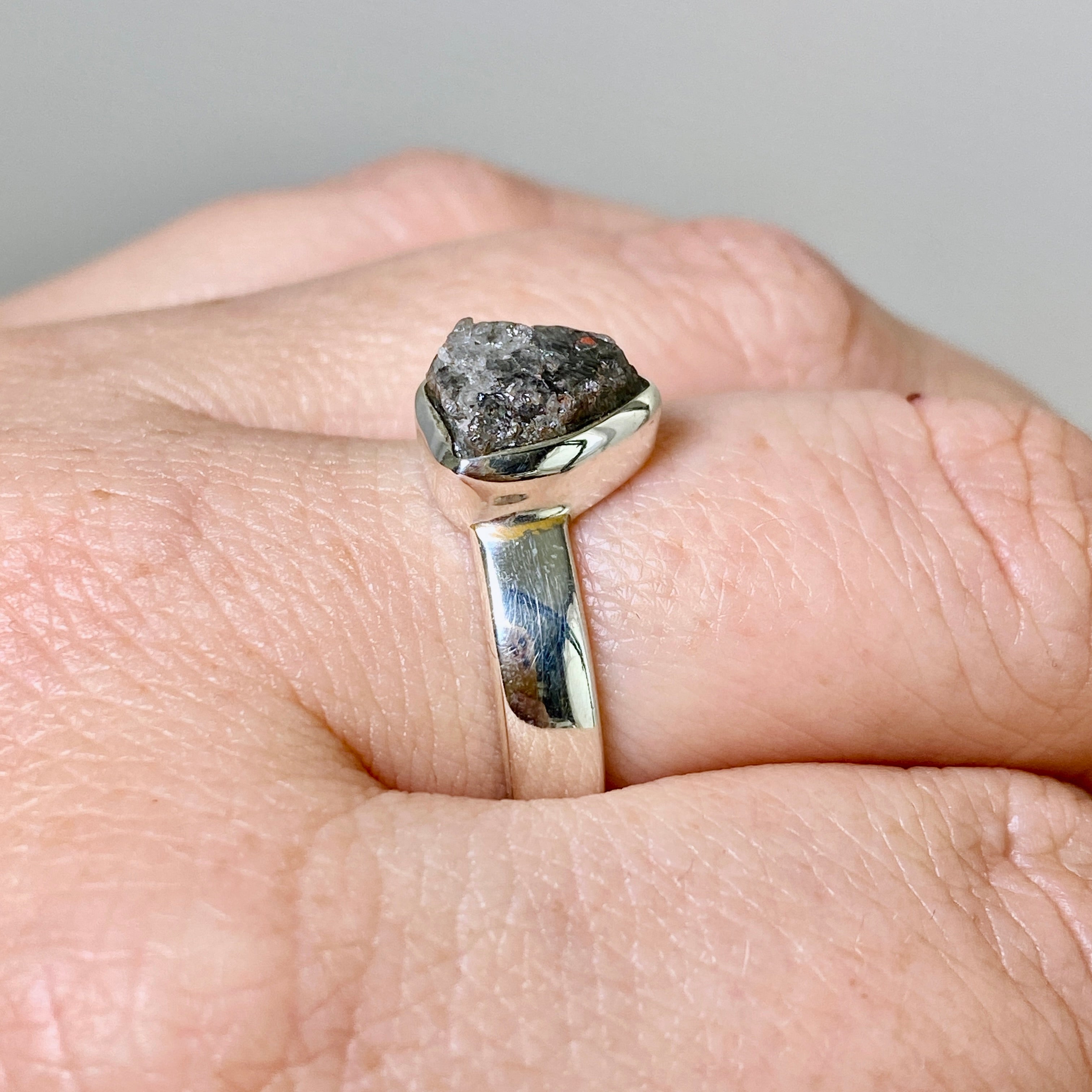 Natural Rough Diamond Teardrop Raw Ring - Size 8 (PRGJ883) - Perfect for Boho Jewelry, Wedding Bands & Unique Engagement Rings