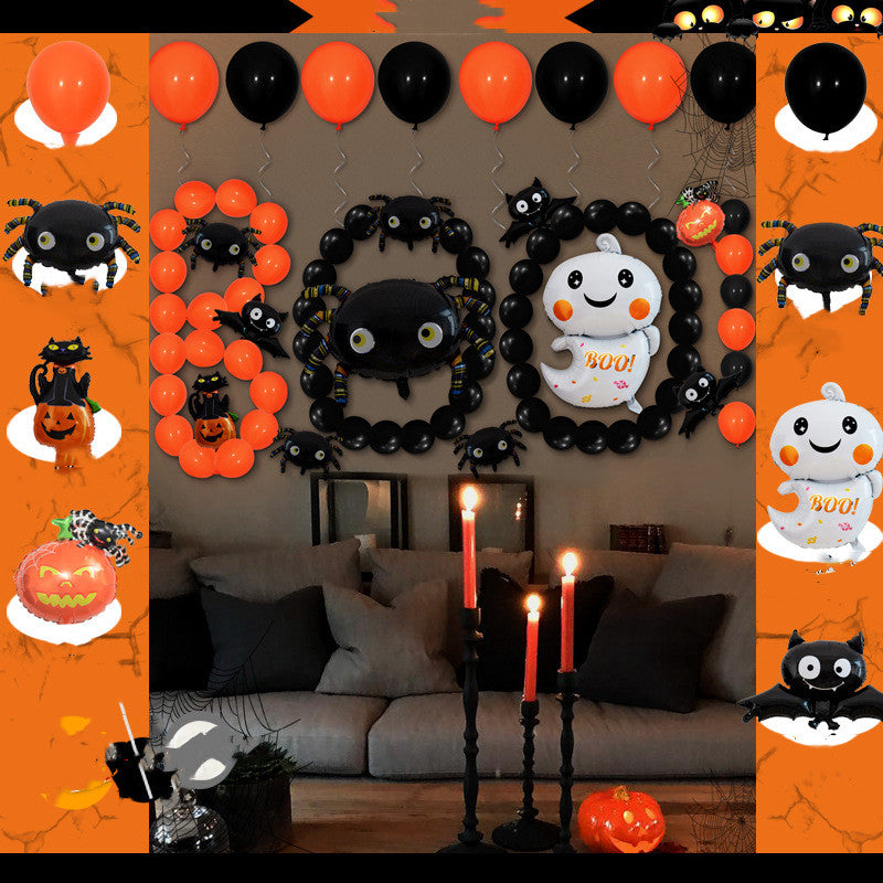 Halloween Balloon Set - Spooky Party Decorations for Halloween, Birthdays & Home Decor - Orange, Black & Purple Latex Balloons