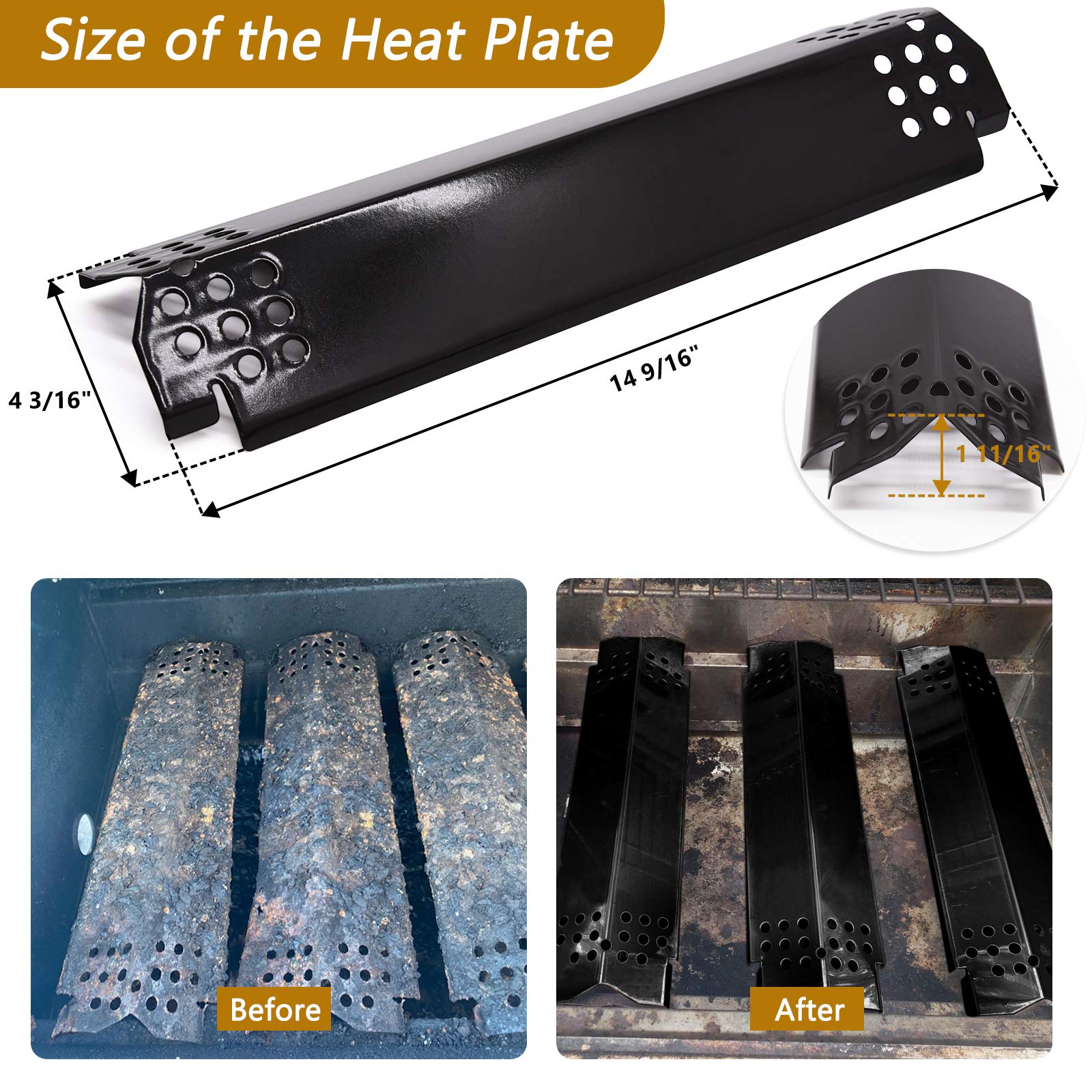 Nexgrill 720-0888 5 Burner Grill Replacement Parts Kit - Burner Tubes, Heat Shield Tent Plates & Igniters (5-Pack) | Compatible with Nexgrill 720-0888N, 720-0830H | Perfect for Home Depot Gas Grills, Backyard BBQs & Outdoor Cooking