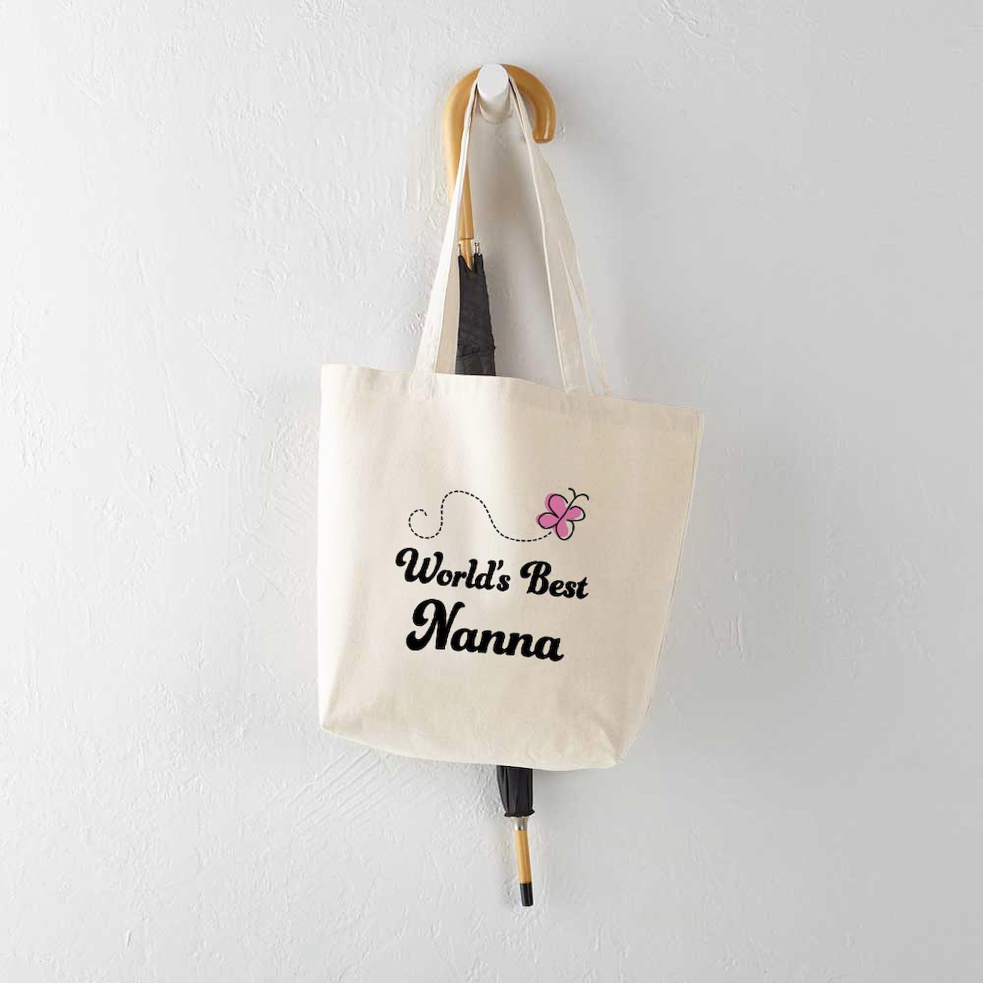 World's Best Nanna Tote Bag - Natural Canvas Reusable Shopping Bag for Groceries, Beach & Everyday Use | Eco-Friendly Gift for Grandmothers