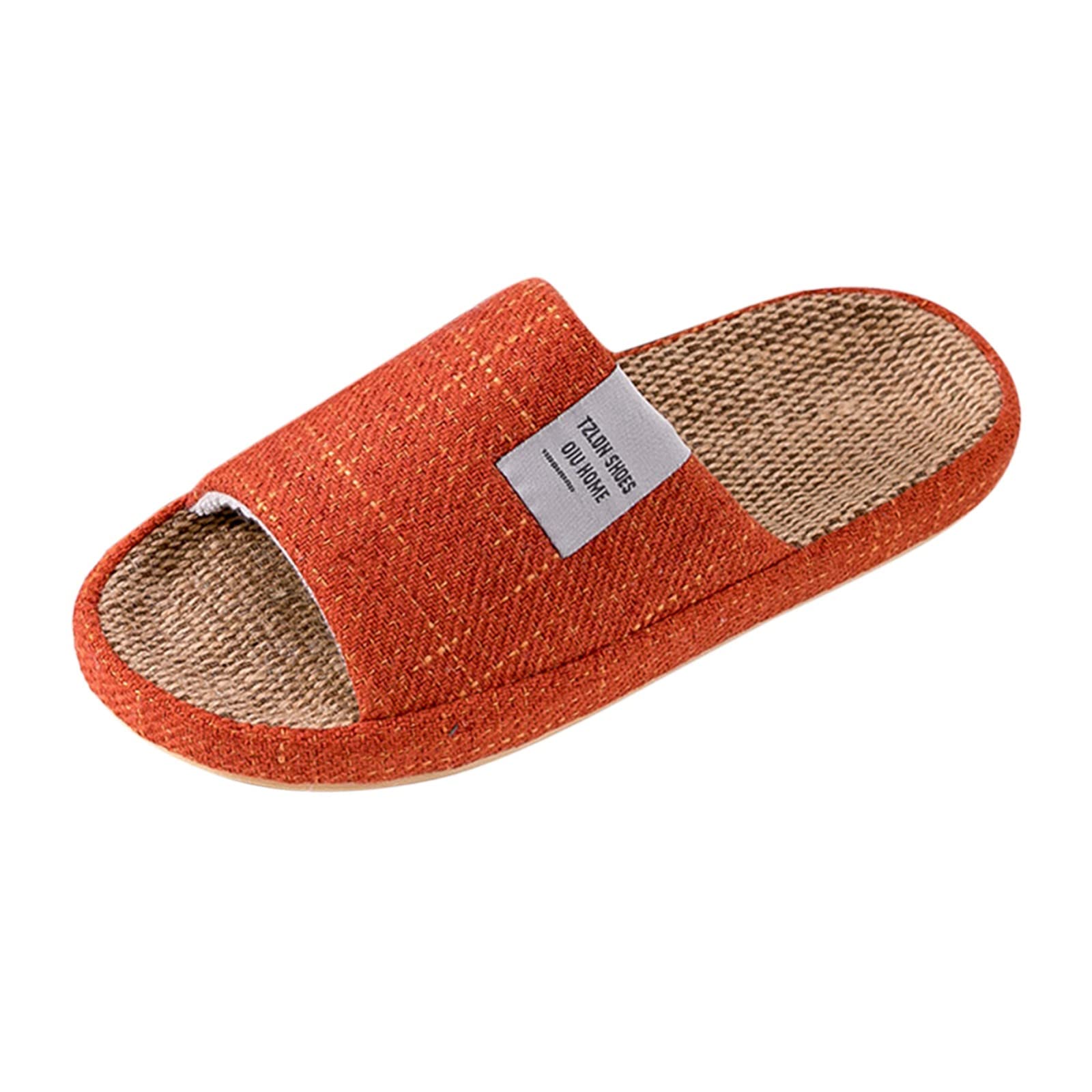 Women's Comfortable Flax Slippers - Soft Indoor House Shoes for Home, Bedroom - Spring & Autumn Casual Flip Flops - Unisex Cozy Footwear for Couples & Lovers - Perfect for Relaxing, Lounging and Spa Days