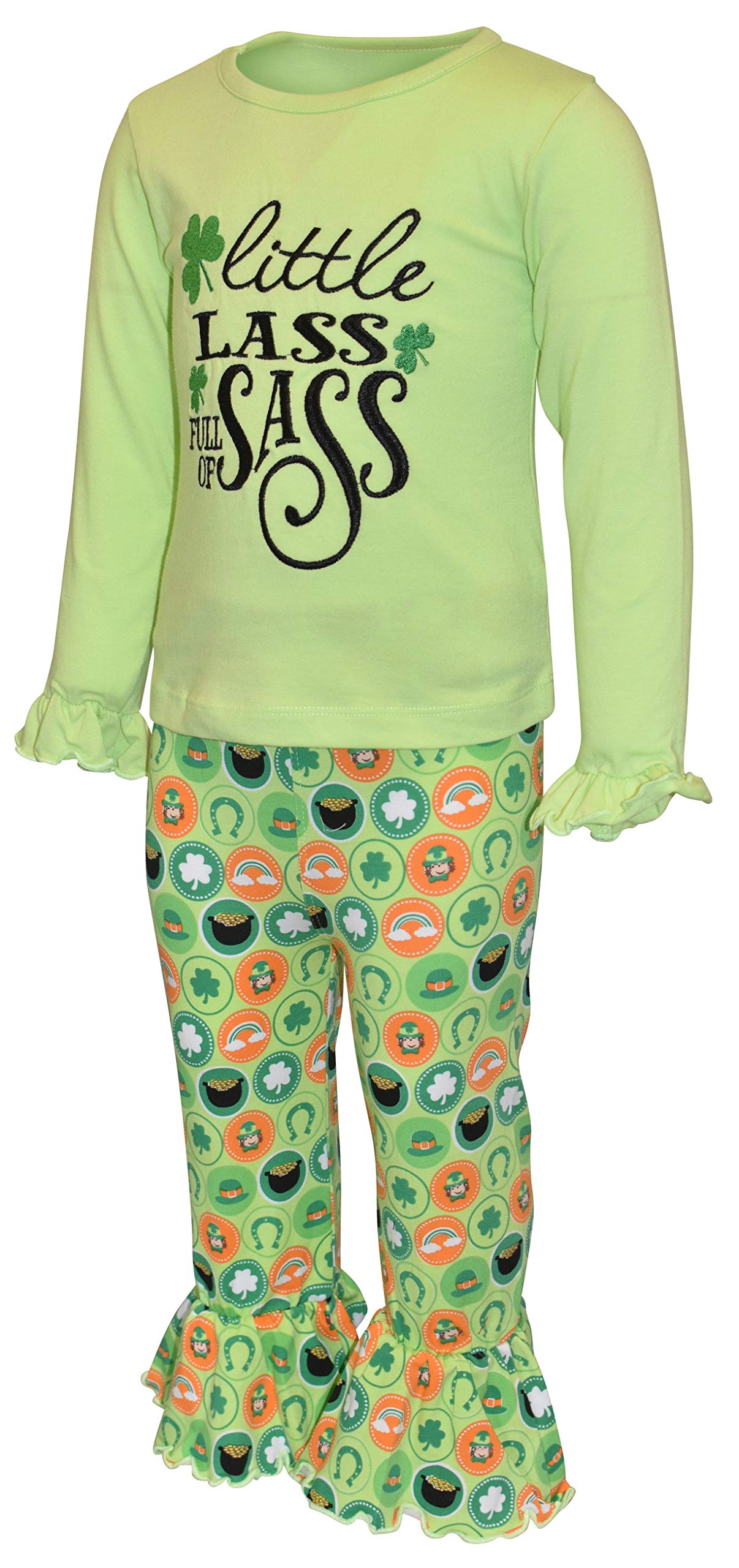 Girls 2-Piece Outfit - Ruffle Leggings & Long Sleeve Shirt for Toddlers | Playtime & Family Photos