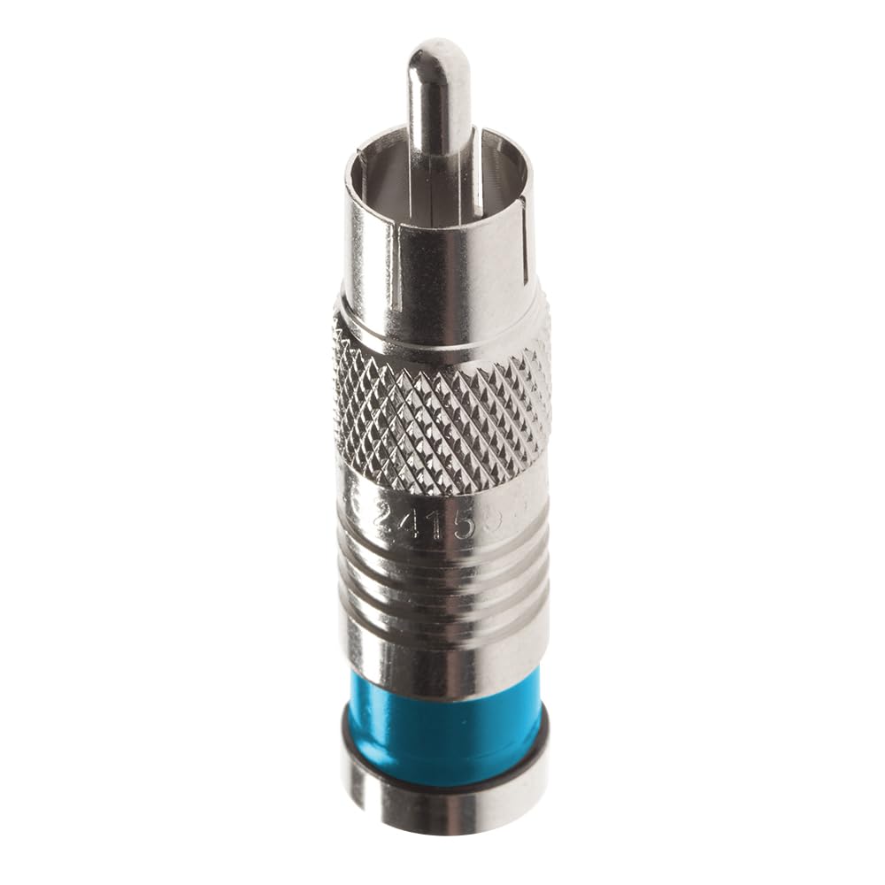 Platinum Tools 18065 RCA RG6Q Compression Connectors - Nickel Plated (25-Pack) - Premium Coaxial Cable Fittings for Home Theater, Satellite TV & CCTV Installations