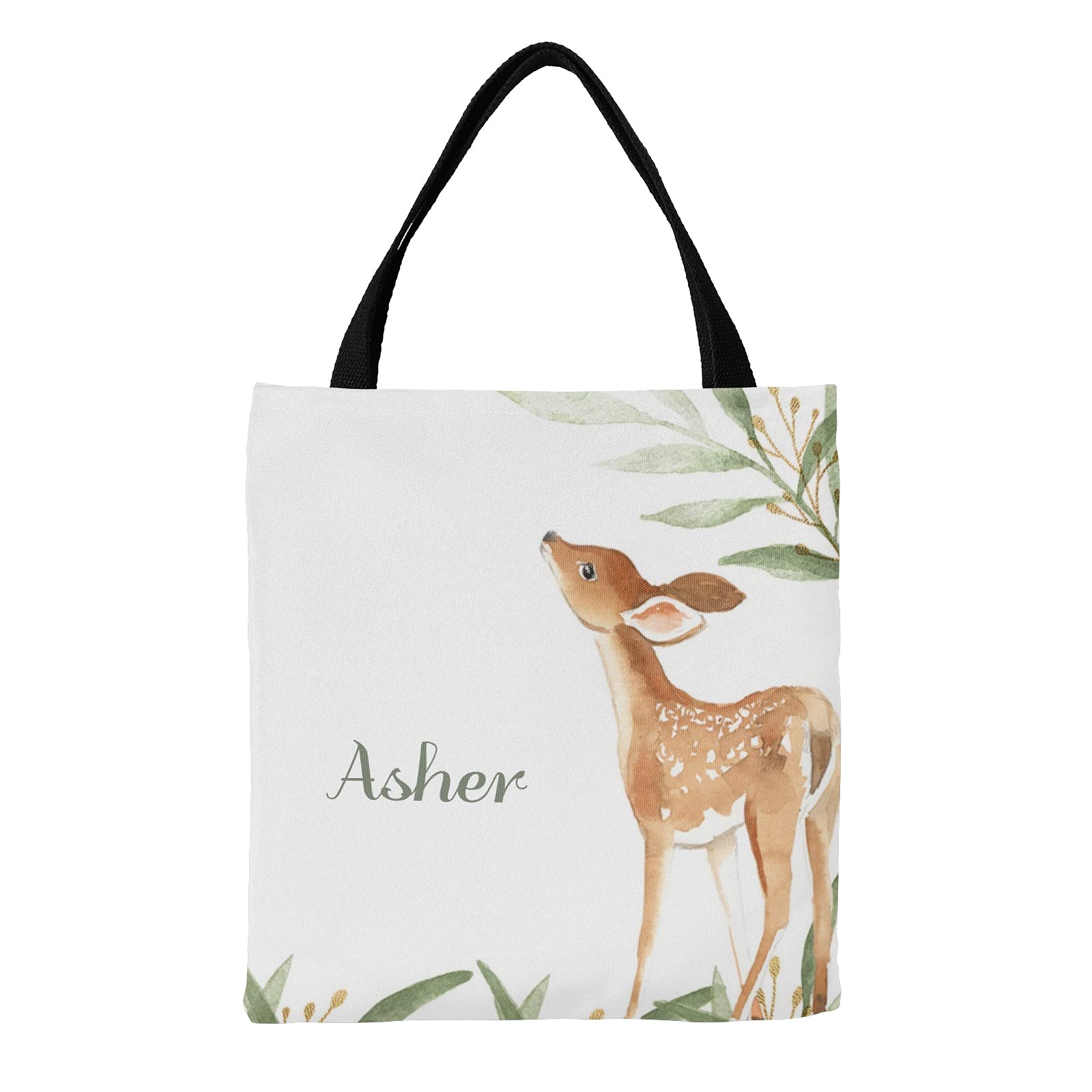 Personalized Floral Princess Canvas Tote Bags for Kids - Reusable Shopping & School Handbags - Perfect for Travel, School, and Birthday Gifts