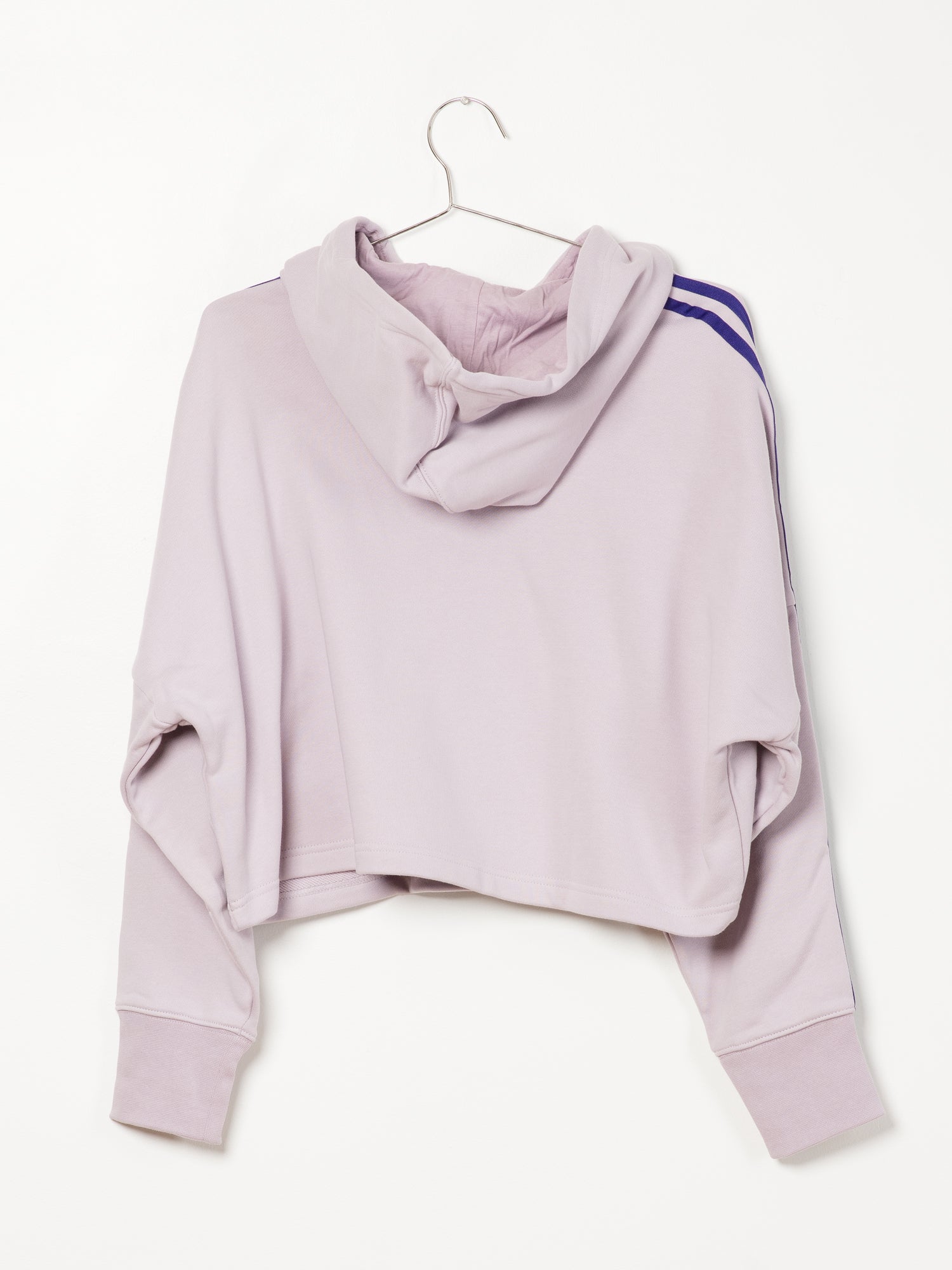 Adidas 3 Stripe Cut Off Crop Pullover Hoodie - Women's Athletic Sweatshirt for Gym, Running & Casual Wear | Clearance Sale