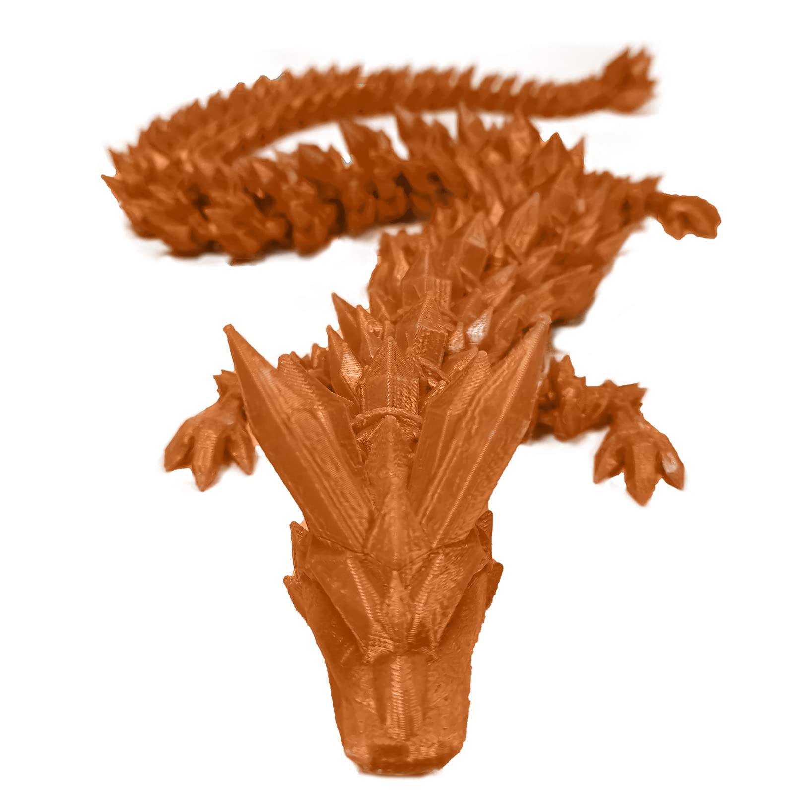 3D Printed Crystal Dragon Toy - Rotatable & Poseable Articulated Joints for Stress Relief - Anxiety Relief Dragon Action Figure for Kids & Adults (17.7 Inch, Brown) - Perfect for Desk Decor, Gift Giving & Collectible Display
