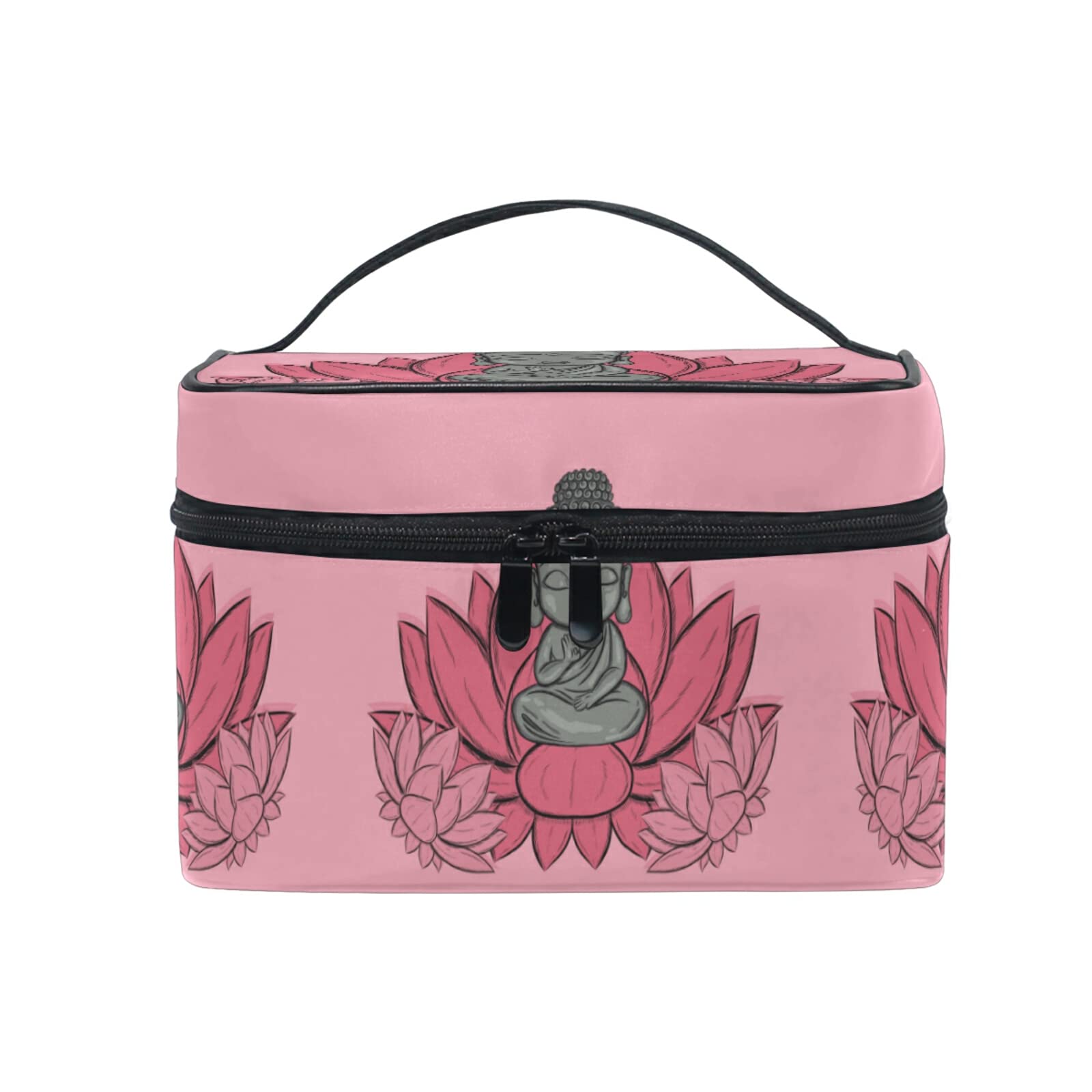 Lotus Flower Art Thailand Makeup Bag for Women - Waterproof Cosmetic Pouch & Toiletry Travel Case - Perfect for Travel, Gym, and Daily Organization