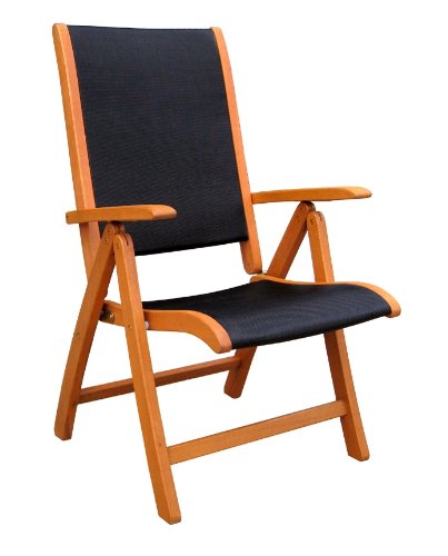 Royal Tahiti 2-Piece Outdoor Wood Folding Chair Set - 5-Position Adjustable, Weather-Resistant Blue Patio Furniture for Poolside, Beach, Garden & Backyard Relaxation