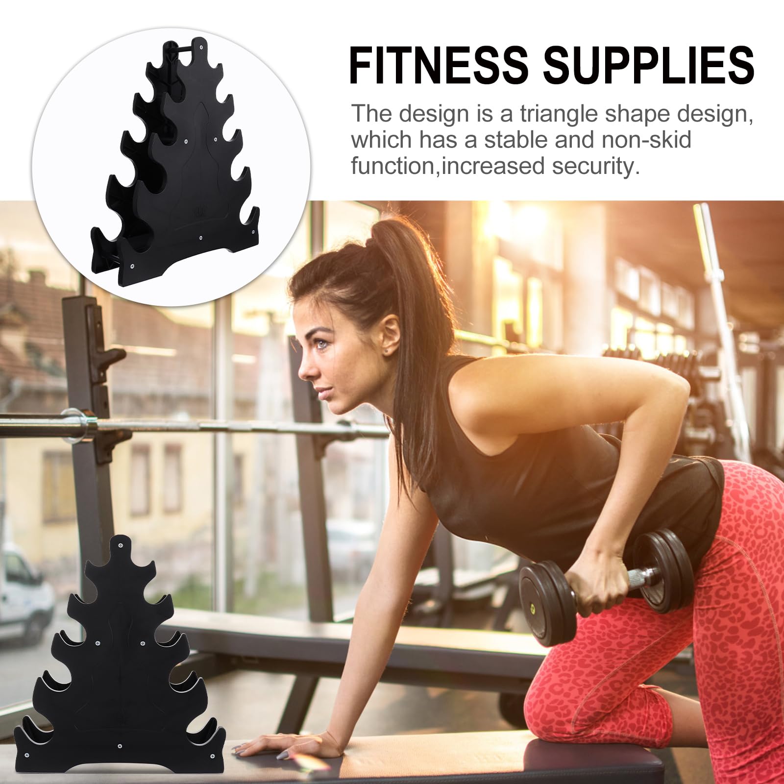 BESPORTBLE 5-Tier Dumbbell Stand Rack - Heavy Duty Dumbbell Storage Organizer for Home Gym, Workout Equipment Holder for Weights 5-50 lbs - Perfect for Garage, Basement & Fitness Room Organization