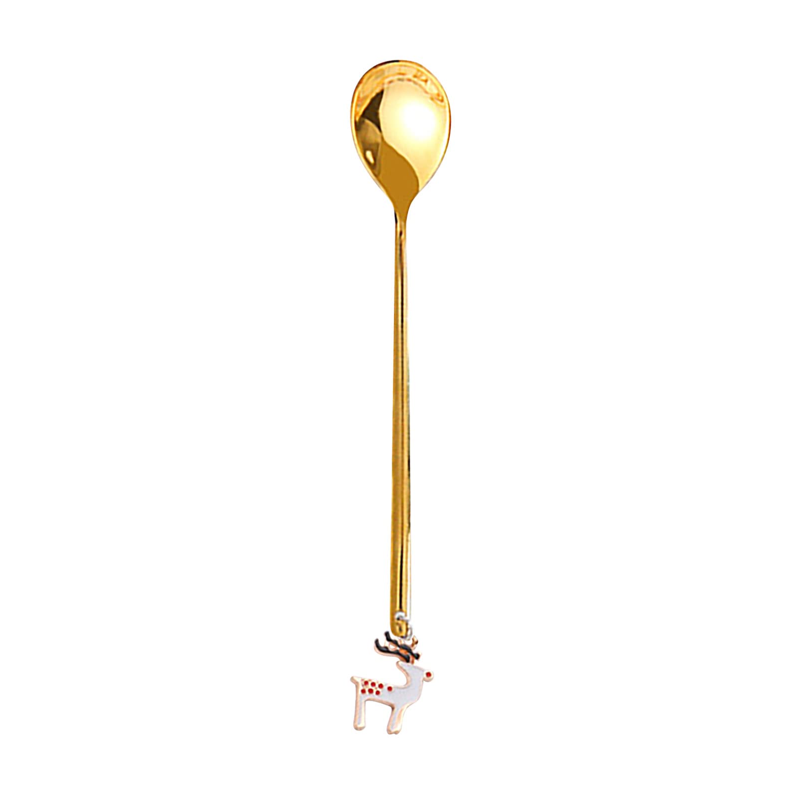Kuluzego 3-Piece Set Metal Coffee Stirring Spoons - Elegant Christmas Table Decorations for Holiday Parties, New Year Celebrations & Home Dining Decor