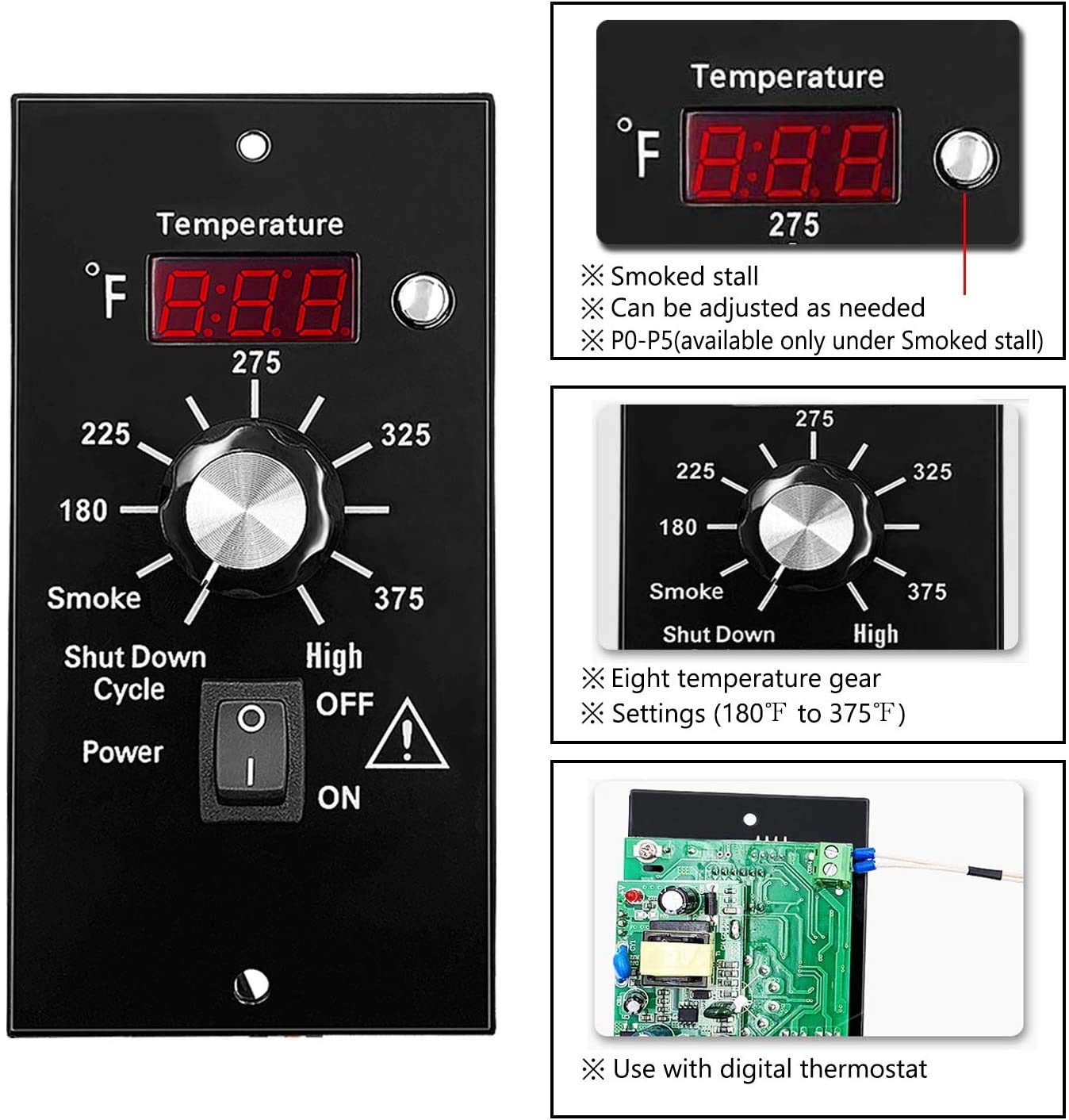 Replacement Digital Thermostat Controller Kit for Traeger Pellet Grills - Includes 7
