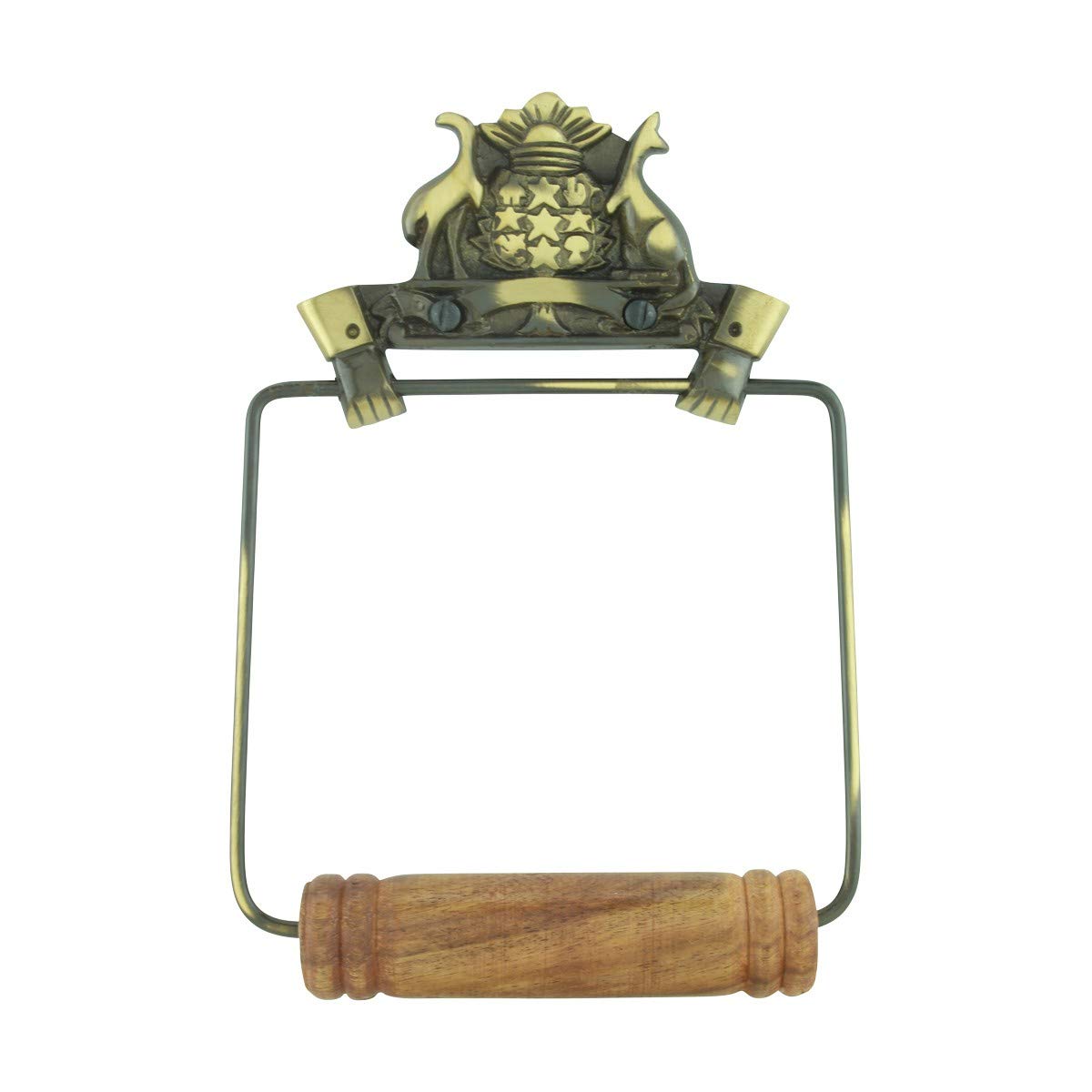 Vintage Antique Brass Wall Mount Toilet Paper Holder - Colonial Style Bathroom Tissue Dispenser - Pack of 1 | Perfect for Farmhouse, Rustic & Victorian Bathroom Decor