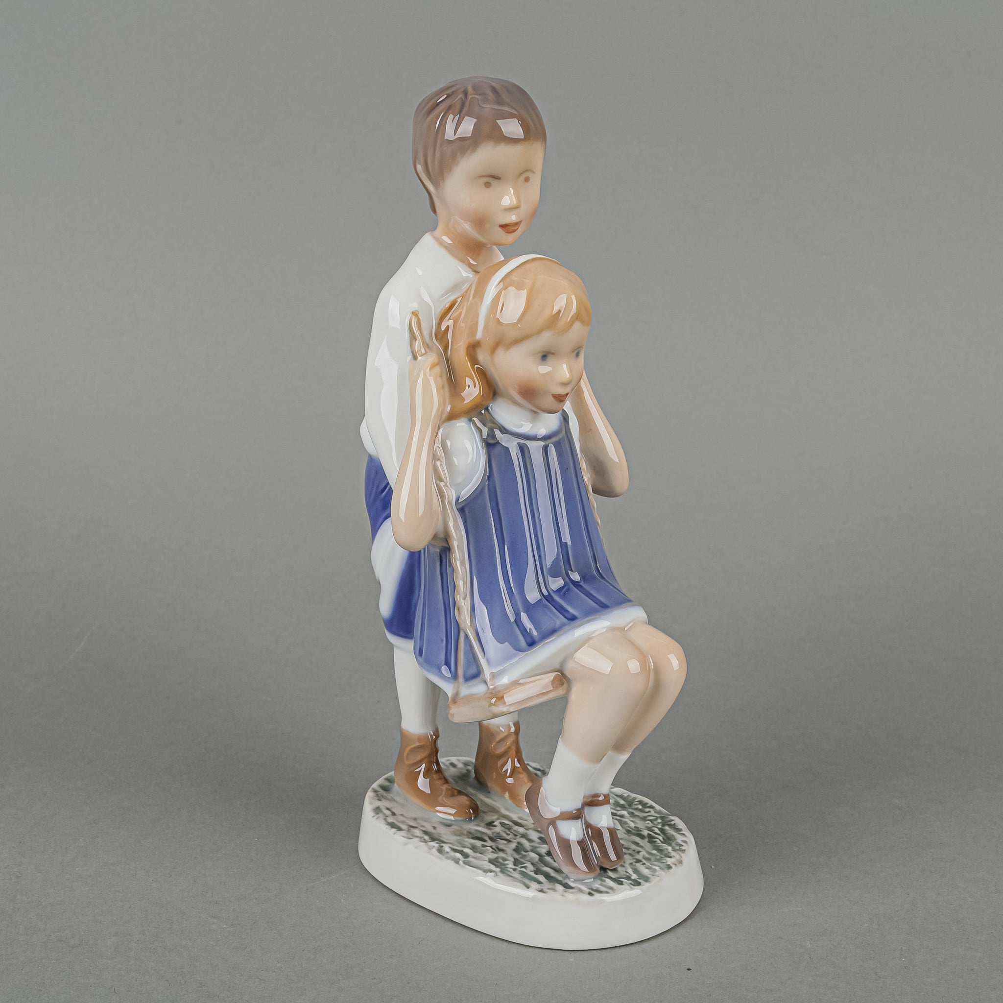 BING & GRØNDAHL 2541 Porcelain Figurine - Swing In The Garden Collectible Statue for Home Decor, Perfect for Bookshelf Display and Scandinavian Style Interior Design